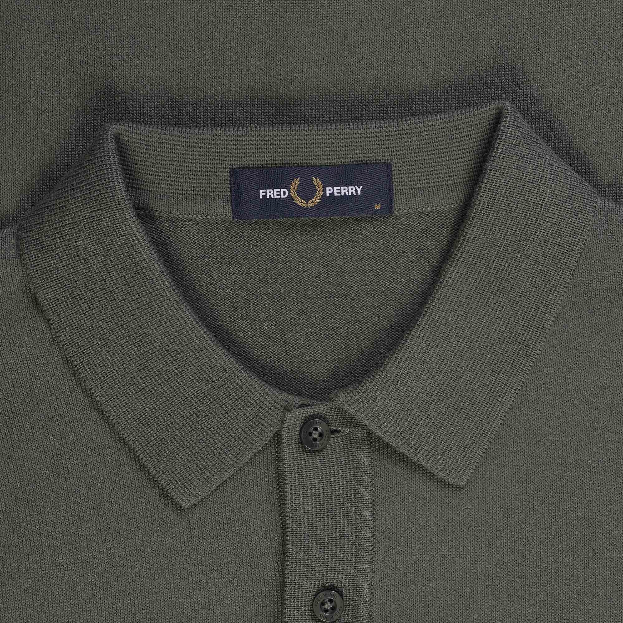 Fred Perry Classic Knitted Shirt - Field Green