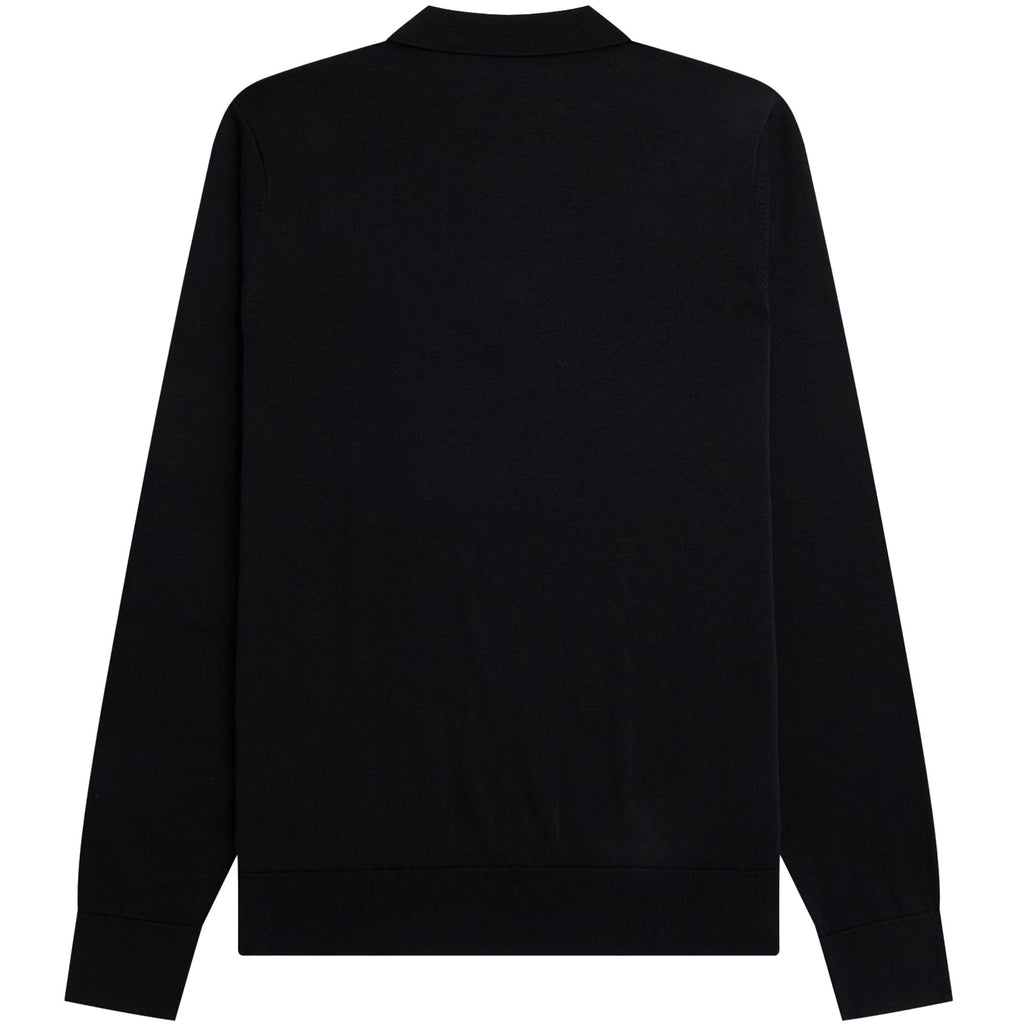 Fred Perry Vertical Stripe Knitted Shirt - Black