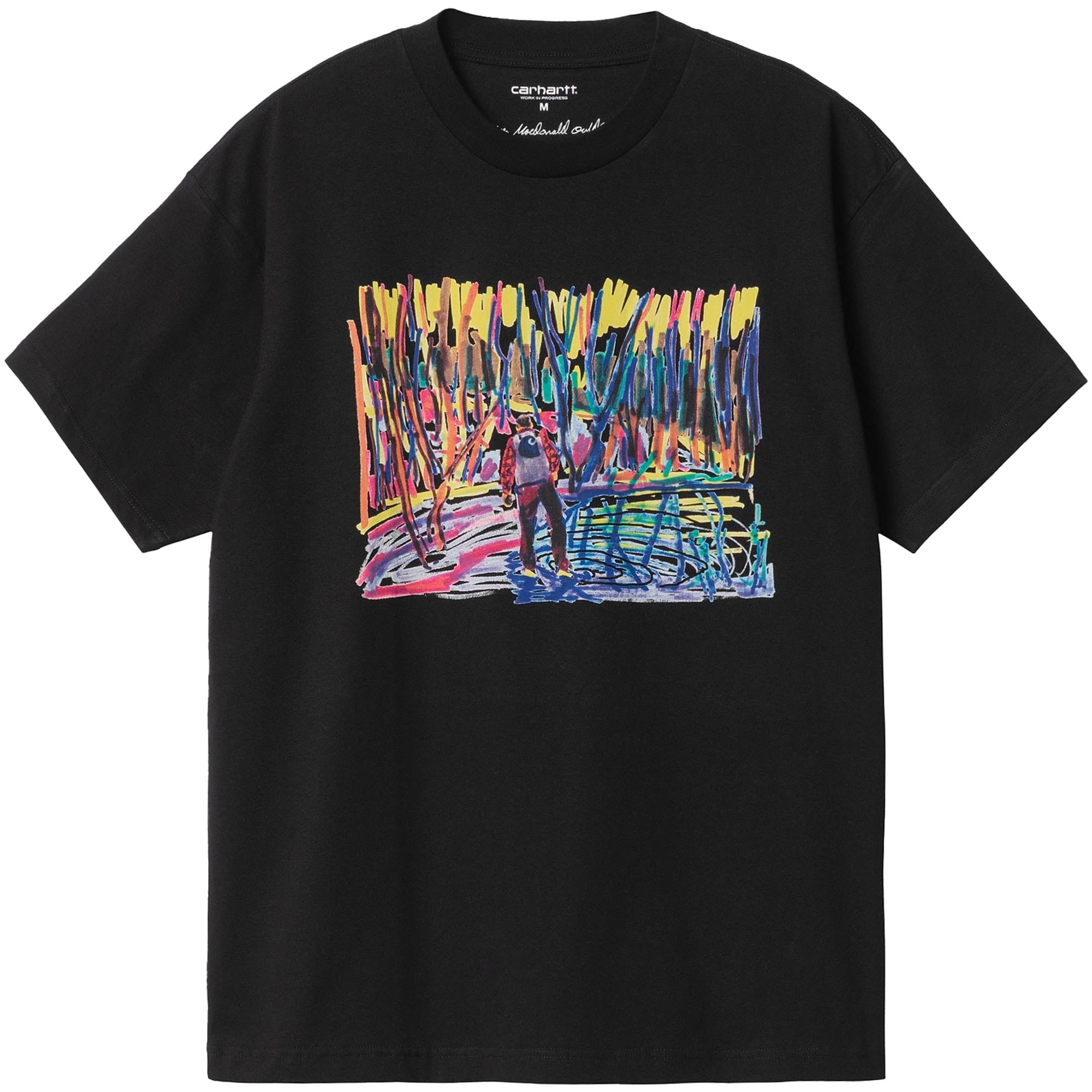 Over Print カーハートコラボ Carhartt WIP Short Sleeve Ollie Mac Icy Lake T-Shirt - Black