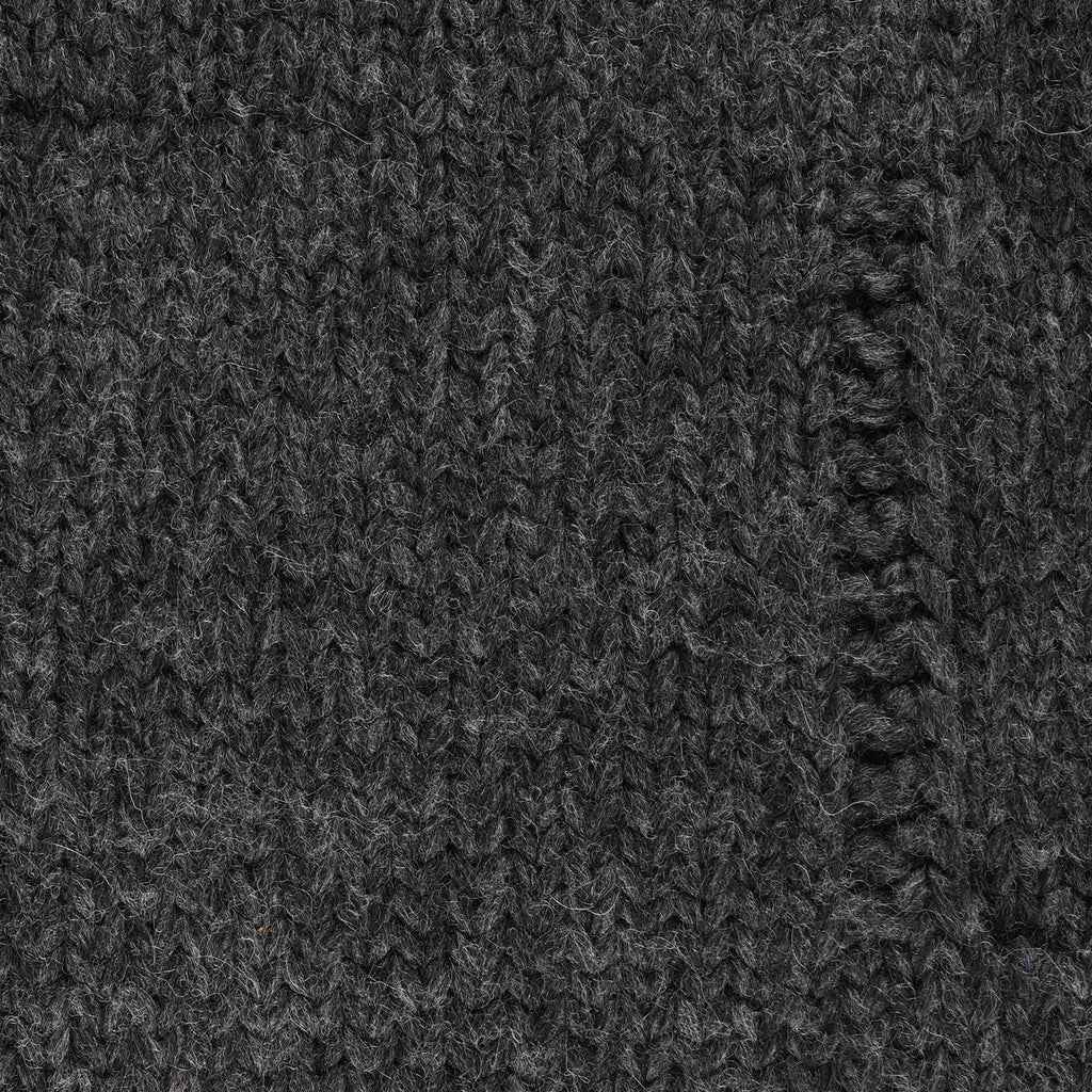 Faiz TS Heavy Weight Hand Knitted  Moto Knit Sweater - Charcoal Grey