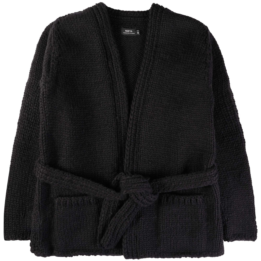 Faiz TS Heavy Weight Hand Knitted  Kyoto Robe - Black