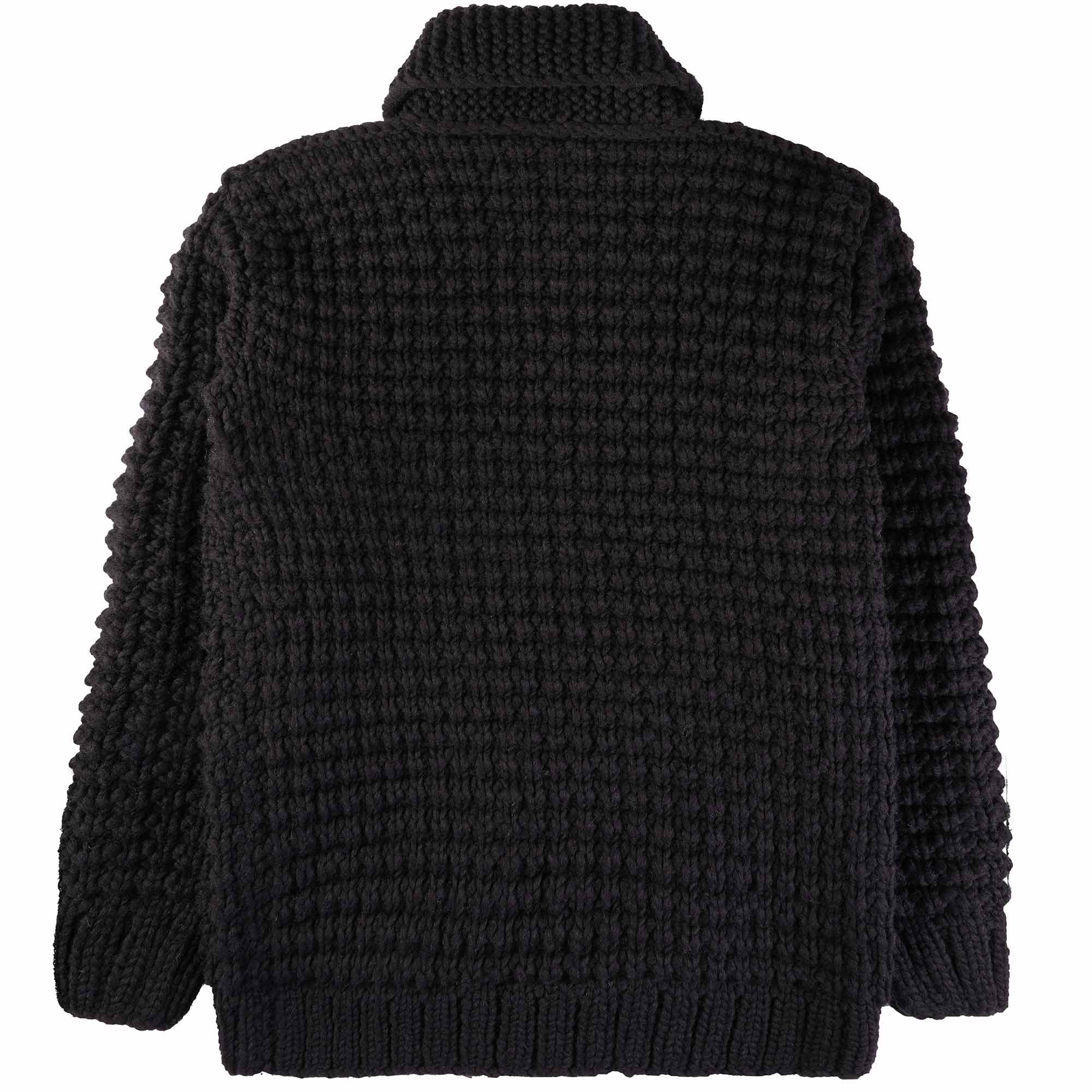 トップス ttt msw 21aw wool pullover knit black Faiz TS Hand Knitted Waffle Oxford Cowichan - Black – Stuarts London