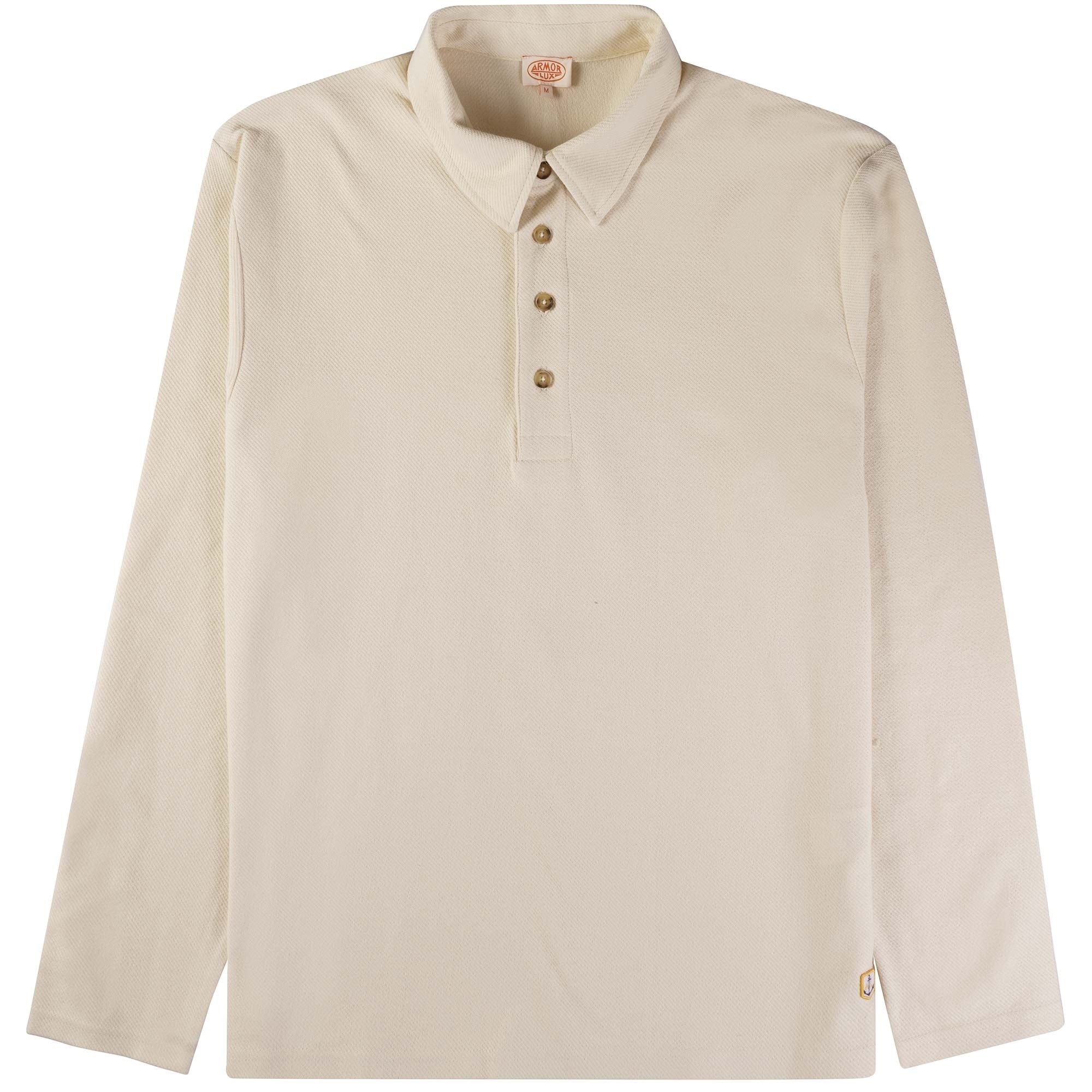 Armor Lux Long Sleeve Polo Shirt - Natural