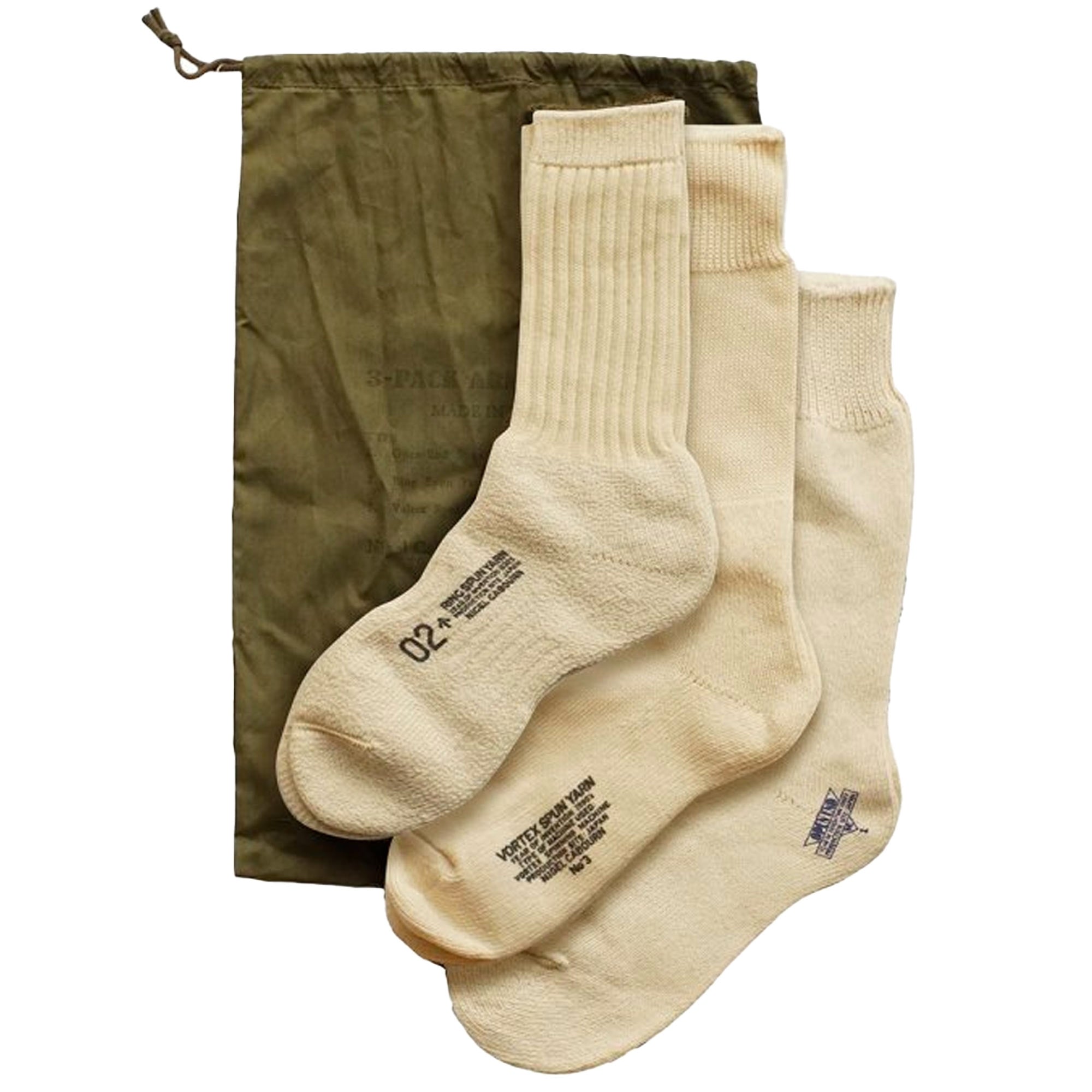 Nigel Cabourn 3 Pack Army Socks - Ivory
