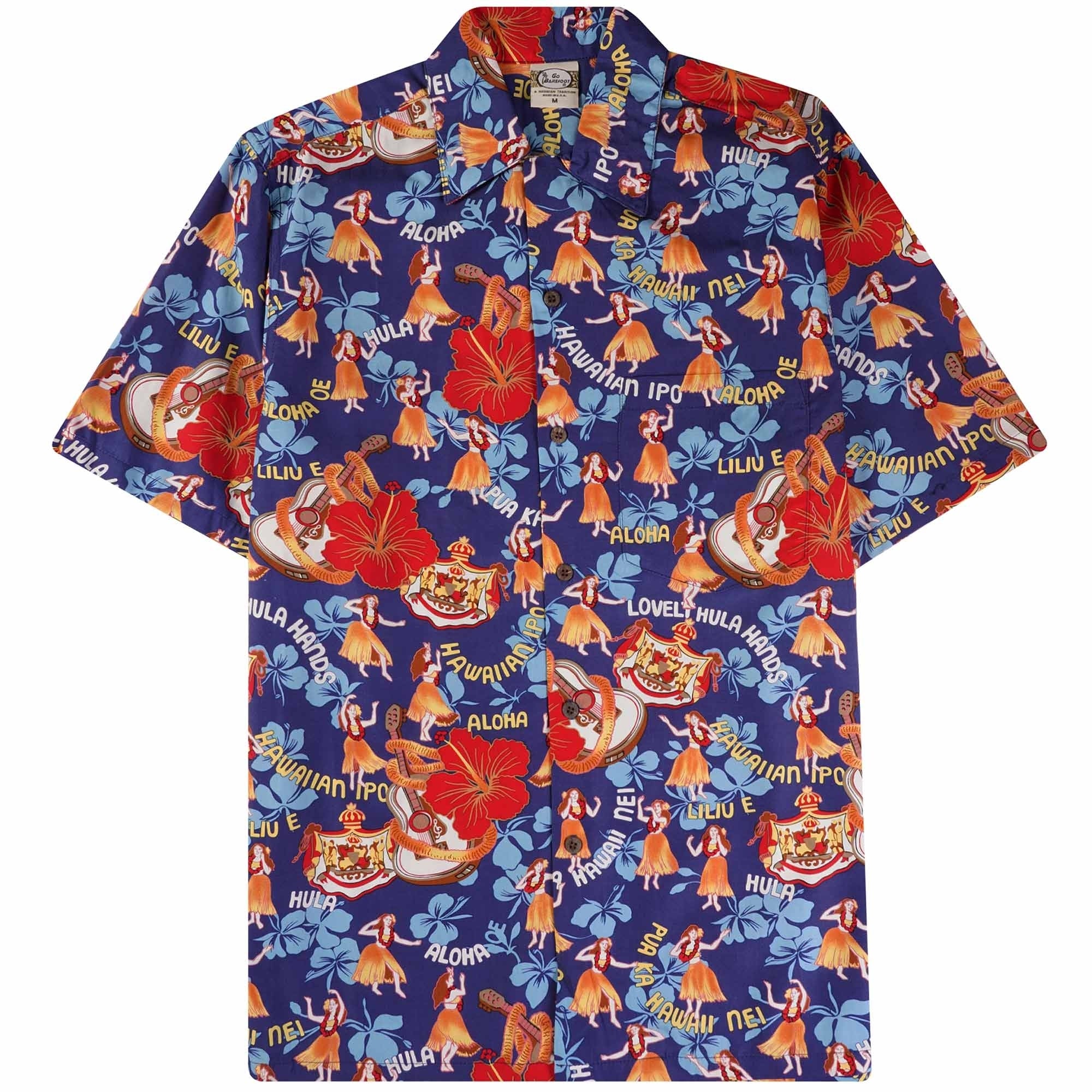 Convertible-Collar Printed Cotton Shirt - Hula Sage