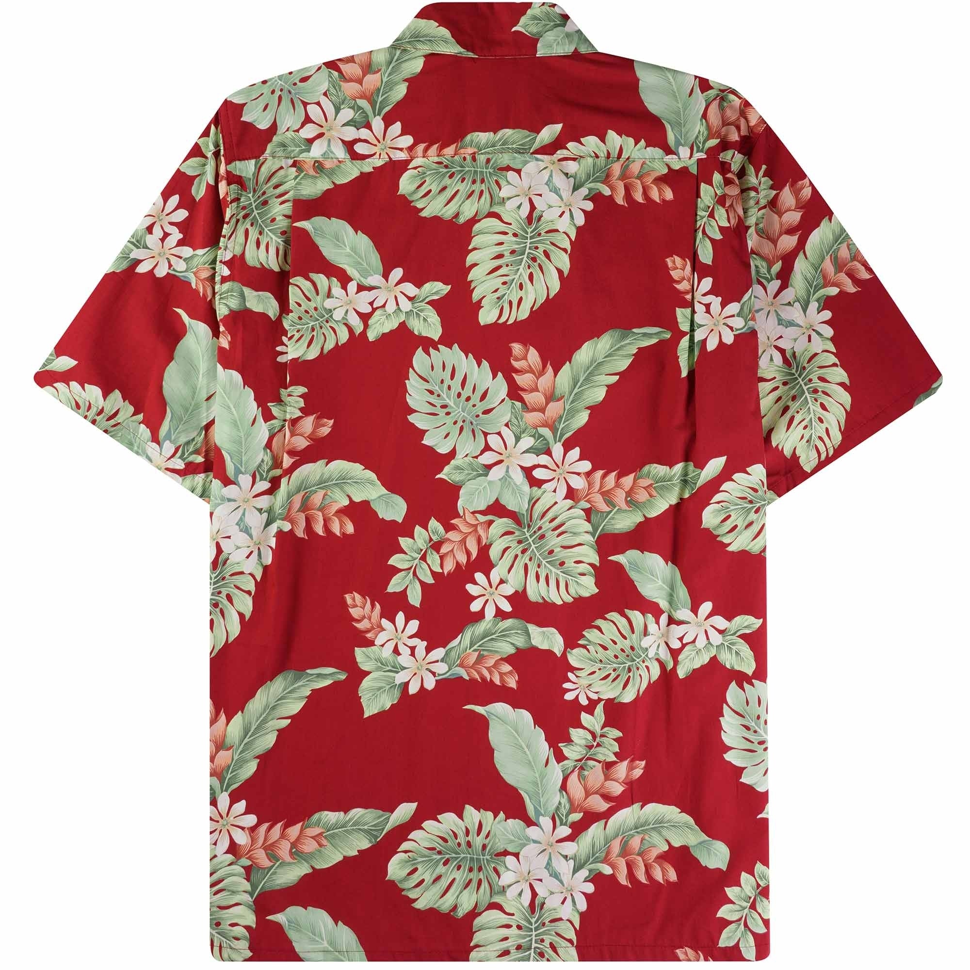 Go Barefoot Convertible-Collar Printed Cotton Shirt - Tiare Red