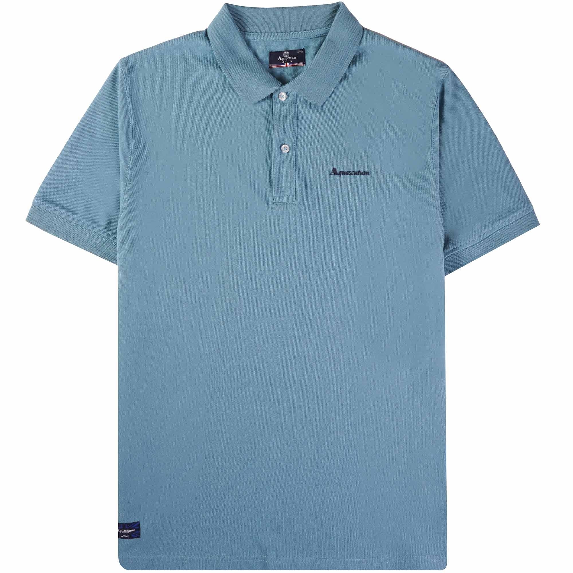 Aquascutum Logo Polo Shirt - Avio Blue