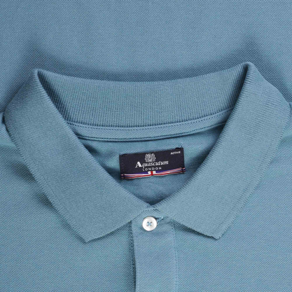 Aquascutum Logo Polo Shirt - Avio Blue