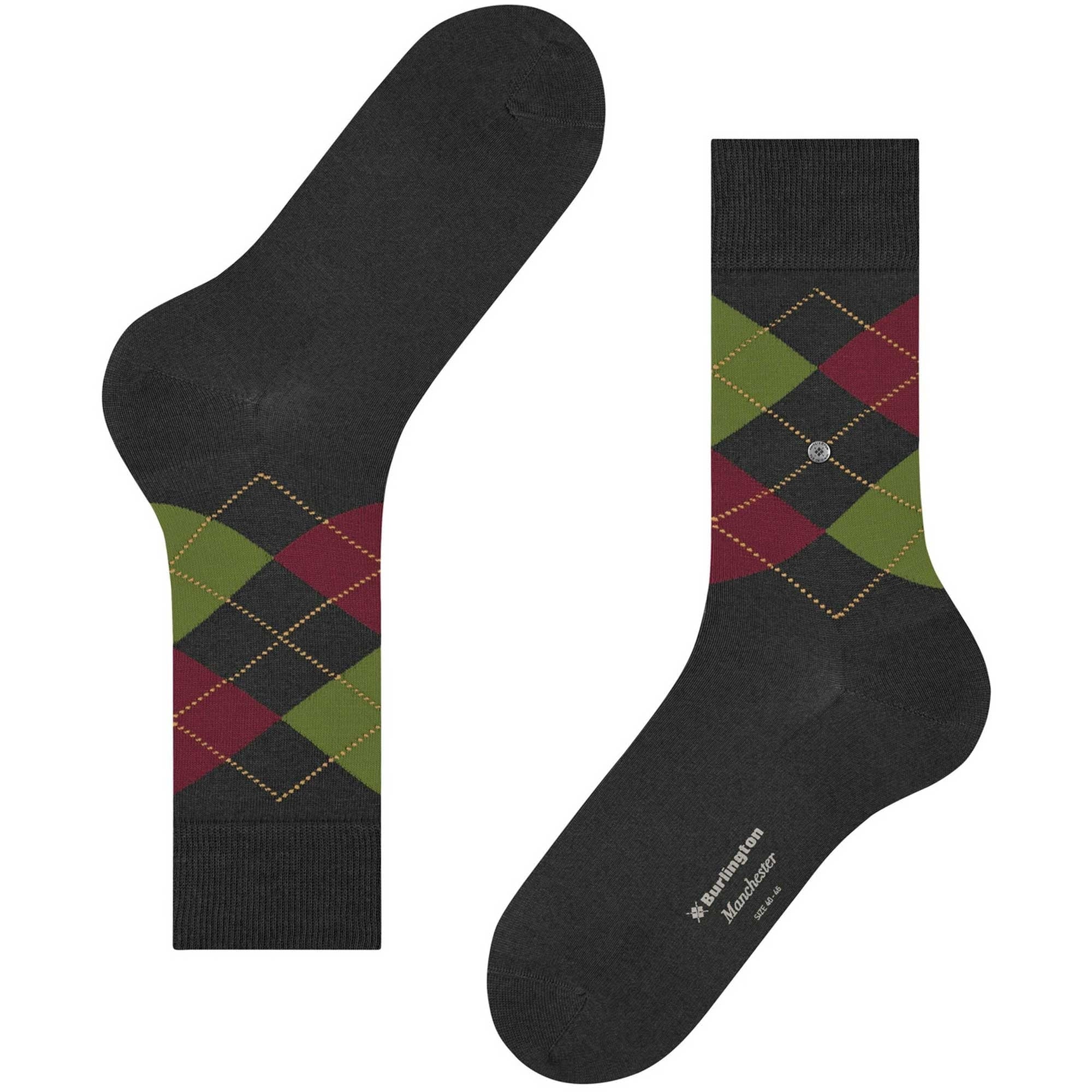 Burlington Socks Manchester Socks - Grey and Green