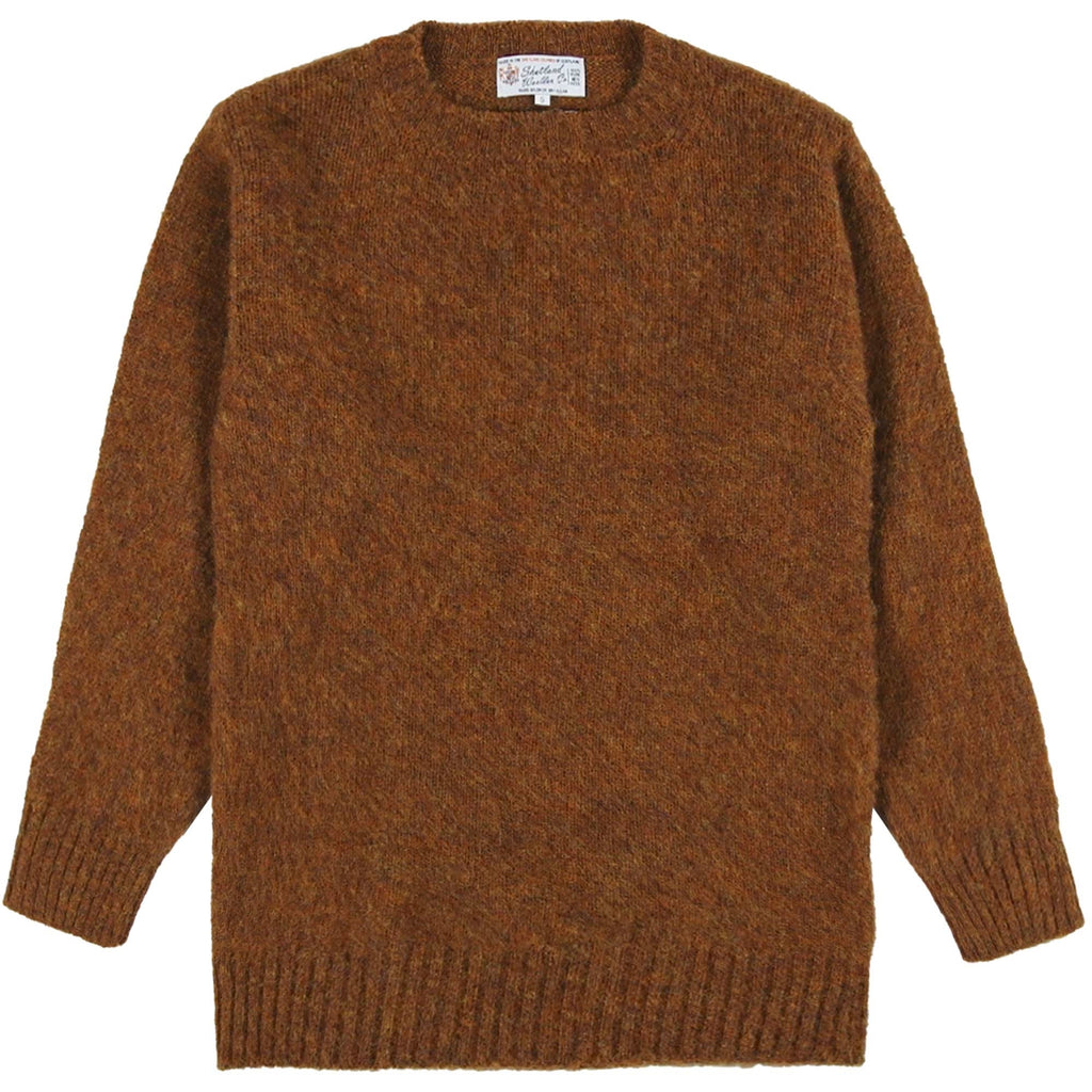 Shetland Woollen Co Shaggy Crew Knit - Burnt Umber