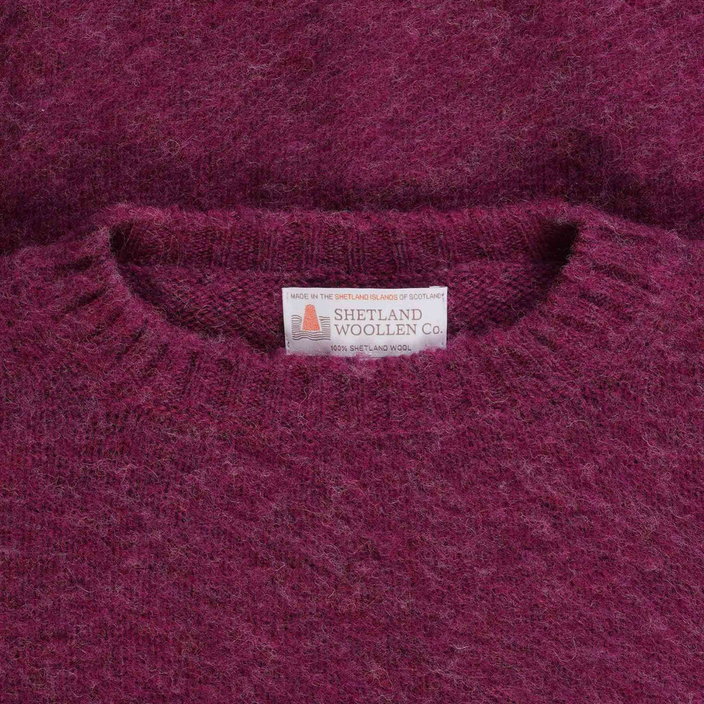 Shetland Woollen Co Shaggy Crew Knit - Raspberry