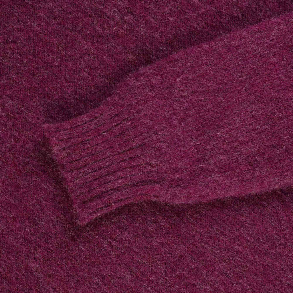 Shetland Woollen Co Shaggy Crew Knit - Raspberry