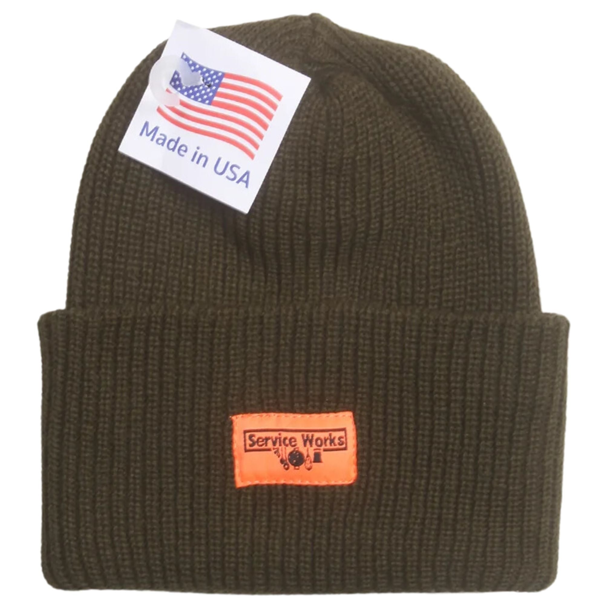 Service Works Logo Watch Cap - Olive