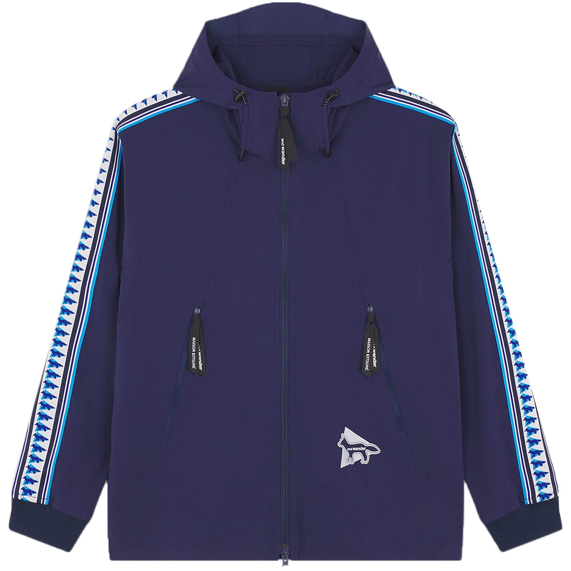 And Wander x Maison Kitsun Trak Hoodie - Navy