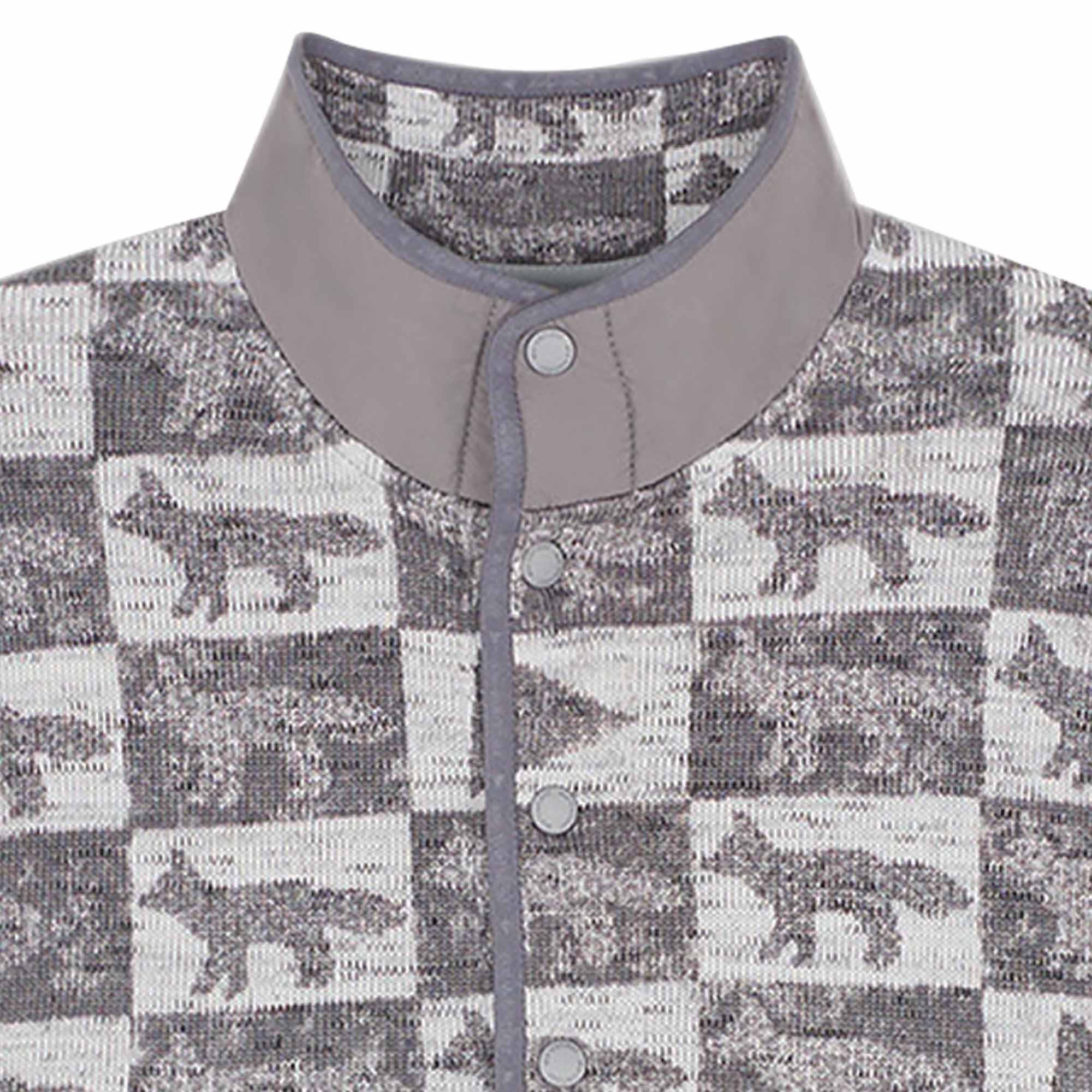 And Wander x Maison Kitsun Checkers Fleece Pullover - Gray