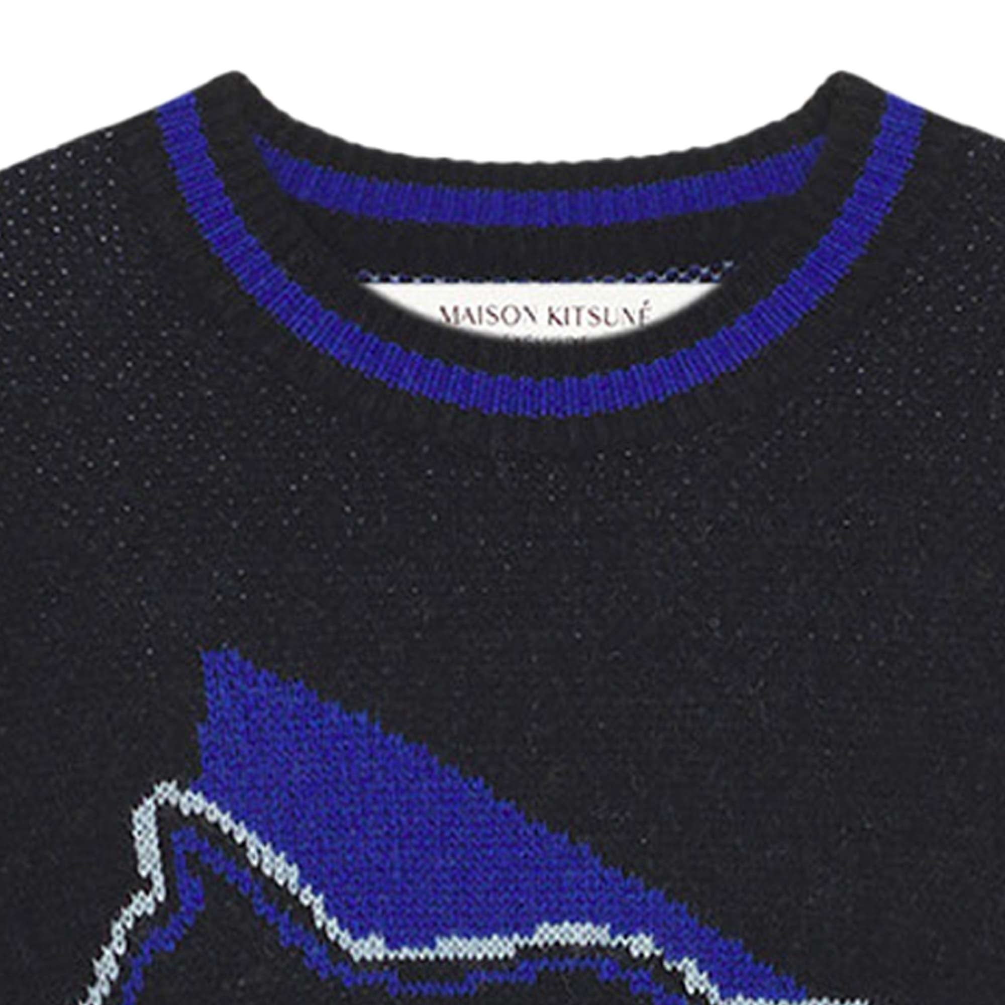 And Wander x Maison Kitsun Knit Pullover Jumper - Black