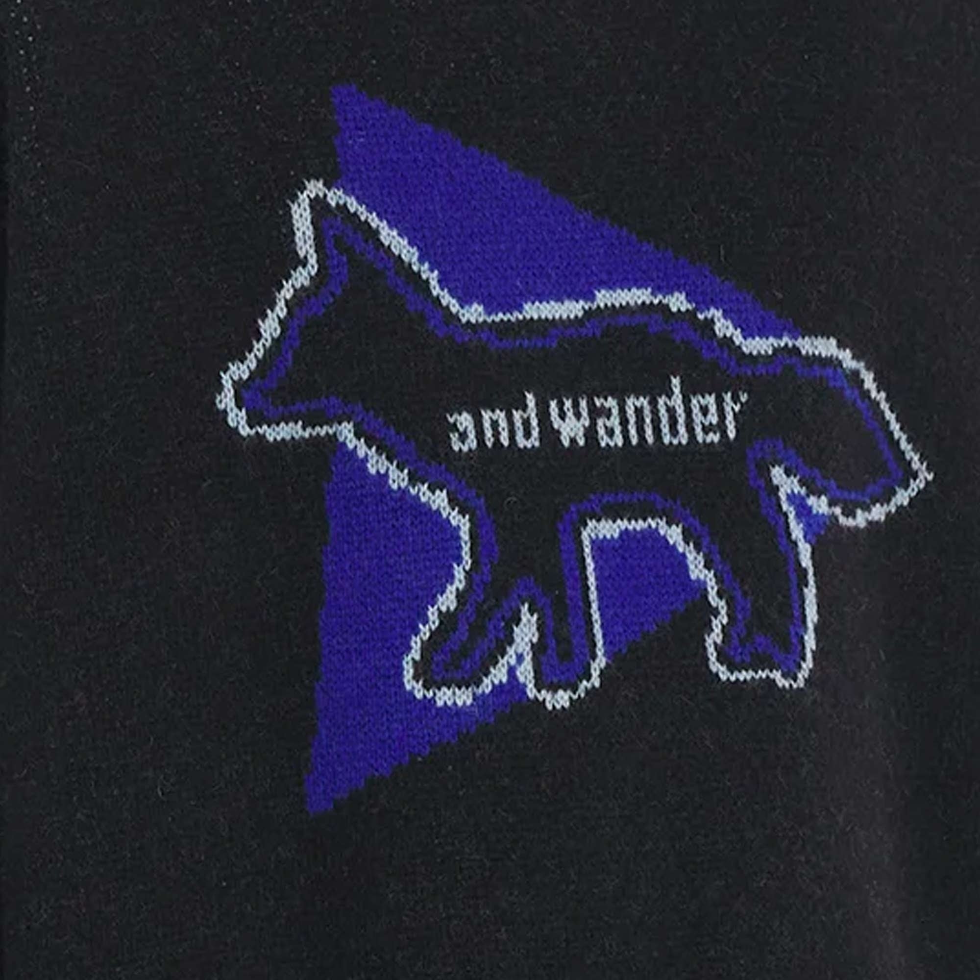 And Wander x Maison Kitsun Knit Pullover Jumper - Black