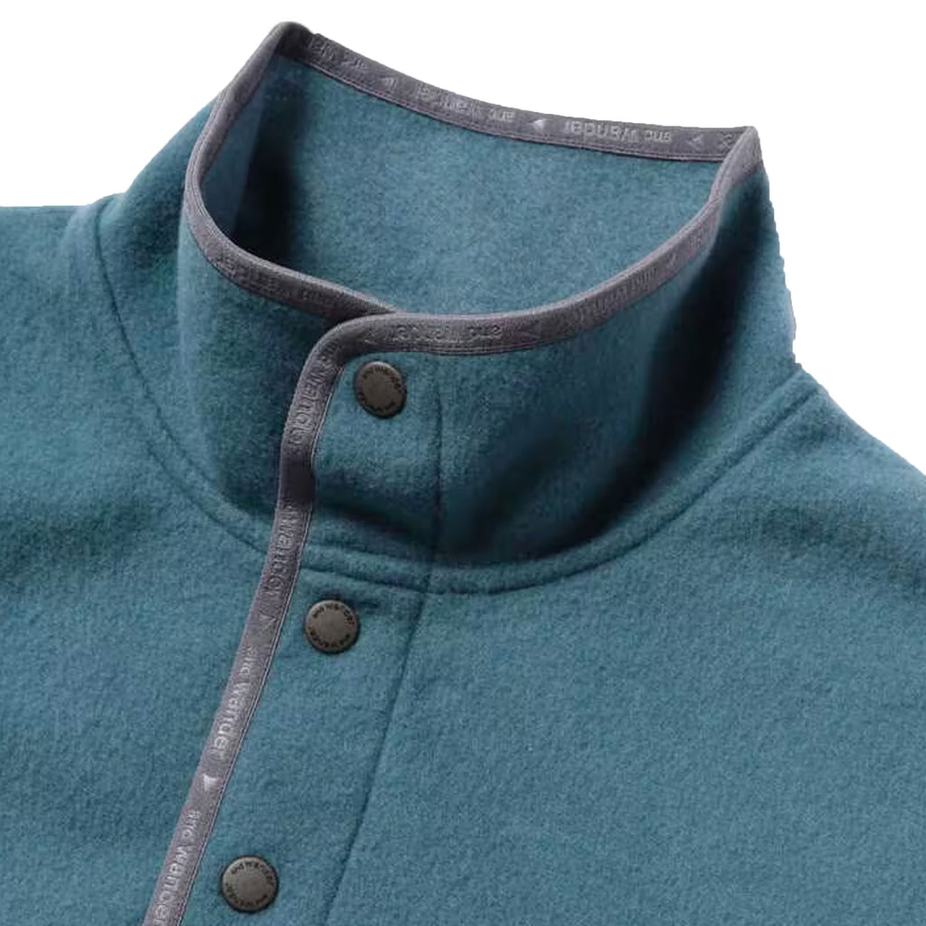 And Wander Wool Fleece Pullover - Blue Gray