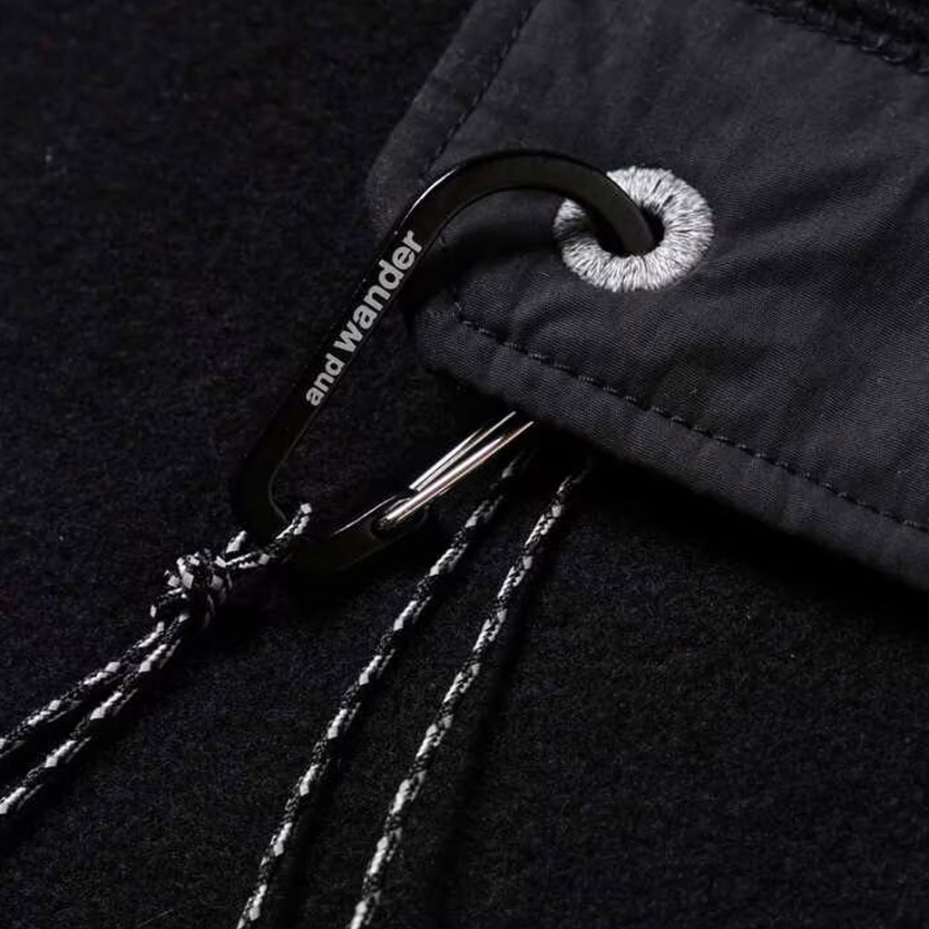 And Wander Wool Fleece Pullover - Black