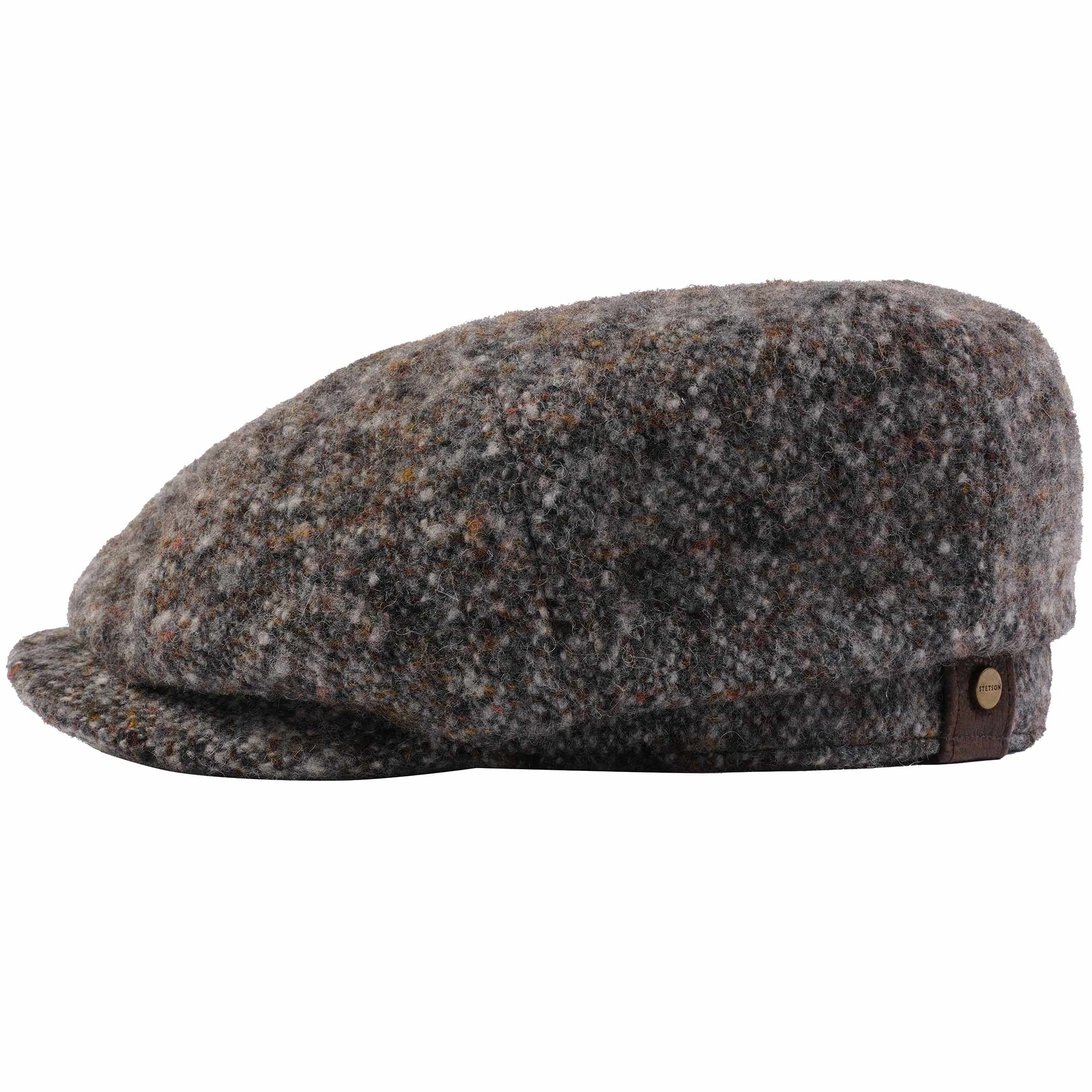 Stetson Hats Hatteras Donegal Tweed Flat Cap - Brown Mix