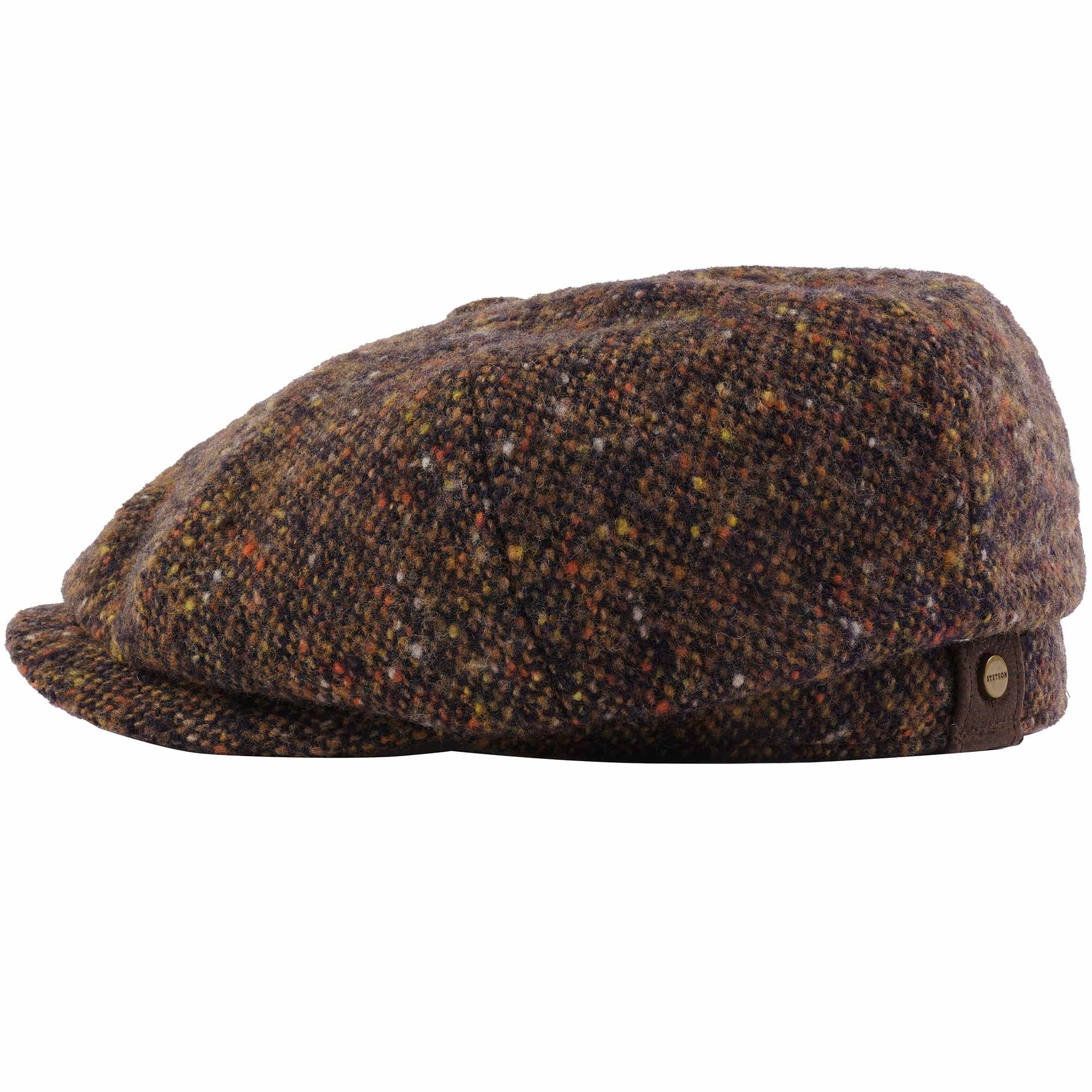 Stetson Hats Hatteras Donegal Tweed Flat Cap - Red Mix