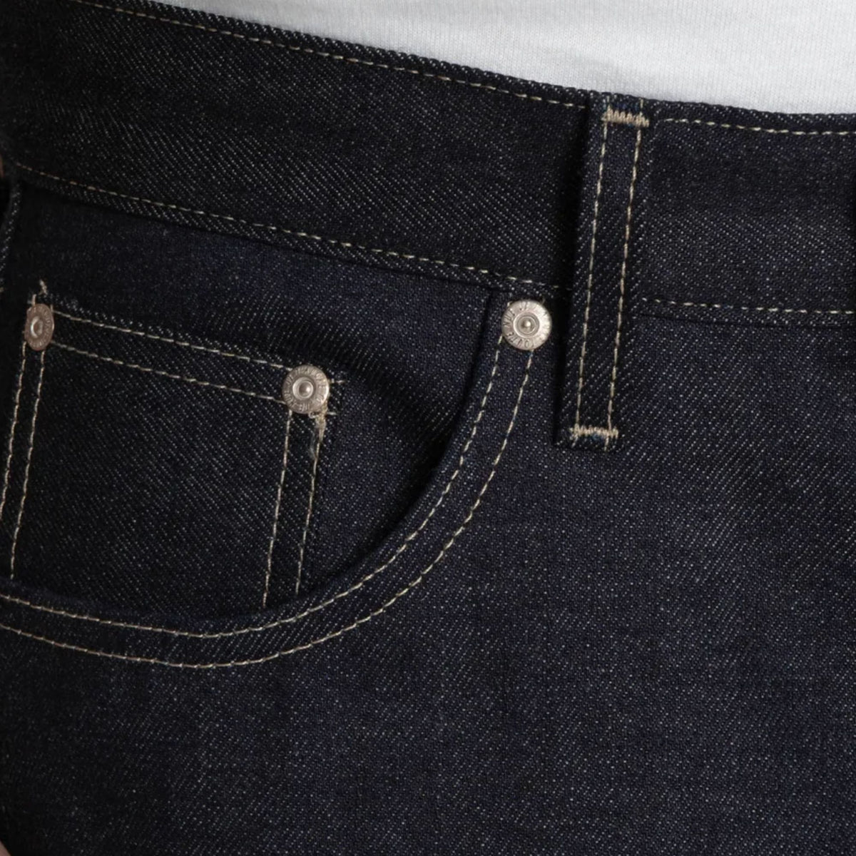 Naked and Famous Denim Strong Guy Fox Fibre Green Weft - Indigo