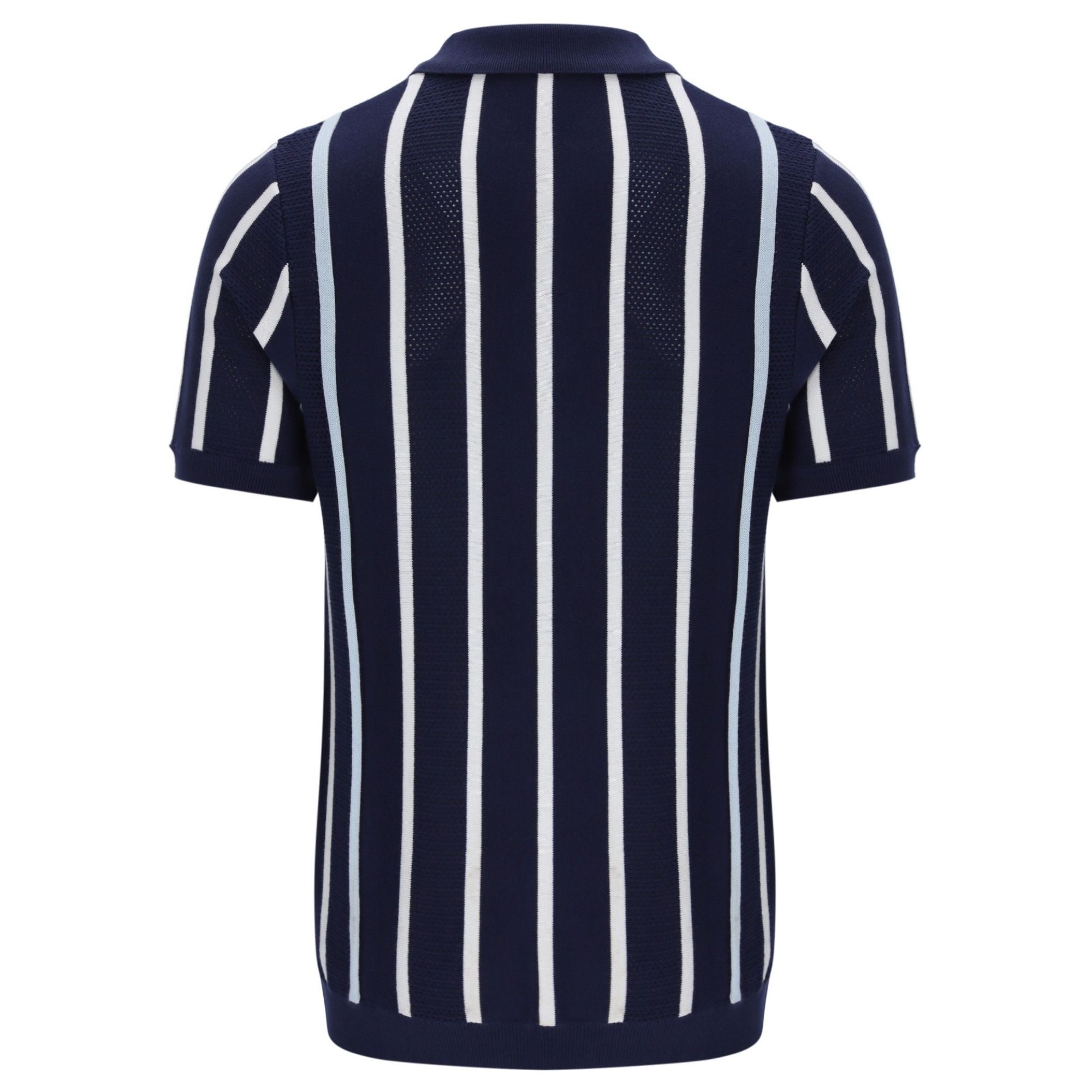 Giorgio Crochet Patchwork Knitted Polo Shirt - Fila Navy