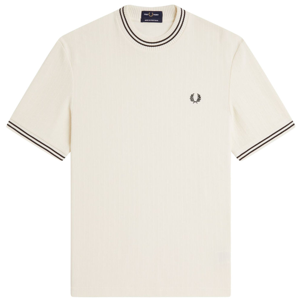 Fred Perry Ribbed Jersey T-Shirt - Ecru
