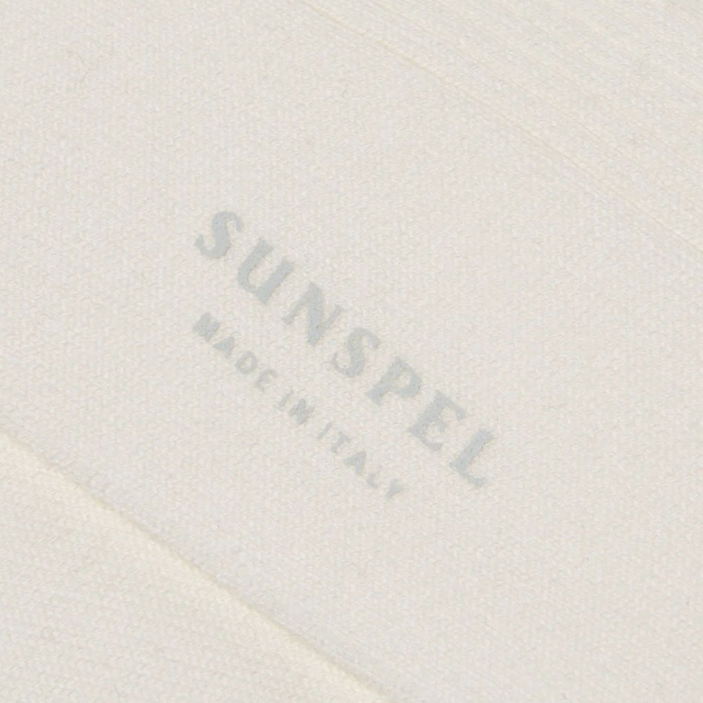 Sunspel Cotton Ribbed Socks - Archive White