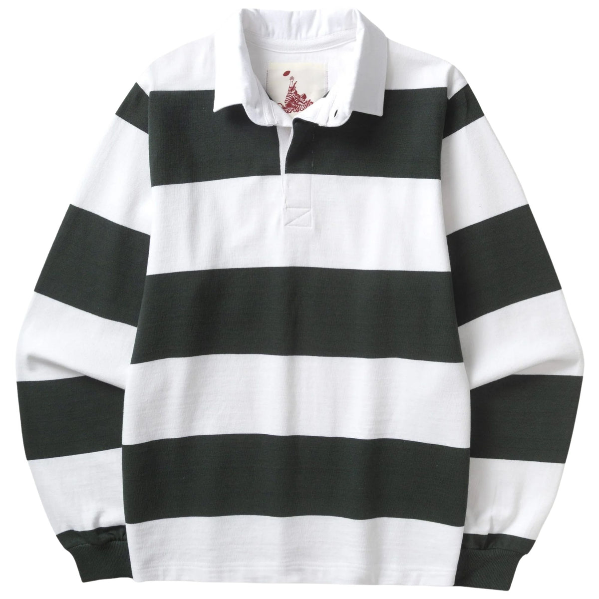 Opensider Classic Rugby Shirt - Green Wide-Stripe