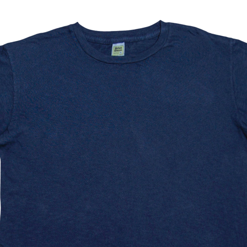 Velva Sheen Rolled Short Sleeve Crew Neck T-Shirt - Navy