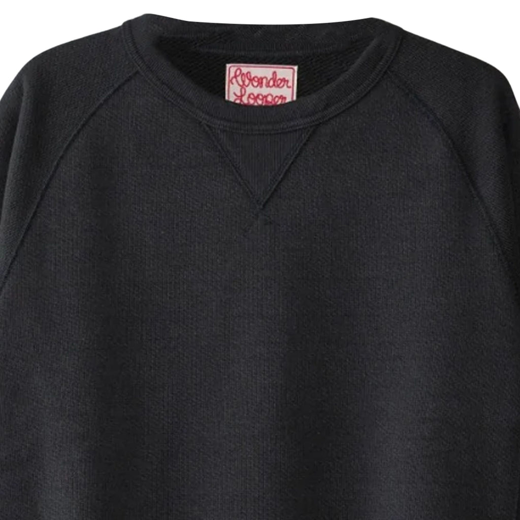 Wonder Looper Double Heavyweight French Terry Pullover Crewneck - Sumi Black