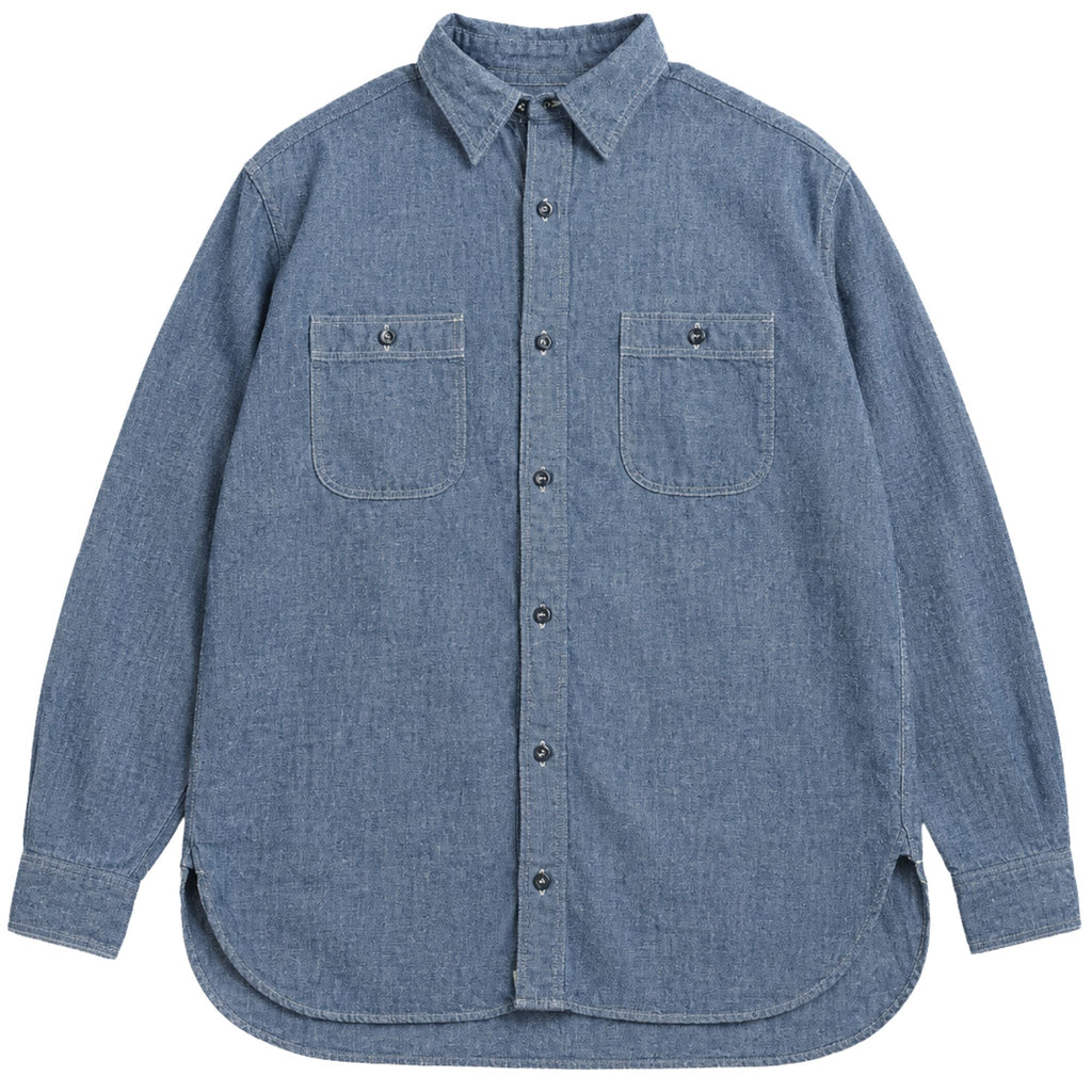 OrSlow Relax Fit Chambray Work Shirt - Denim