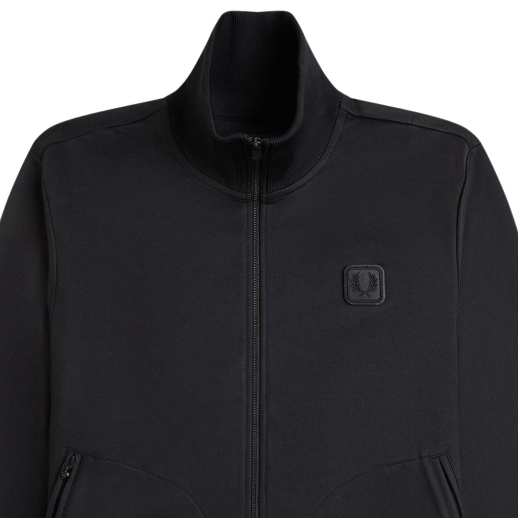 Fred Perry Leather Patch Track Jacket - Black