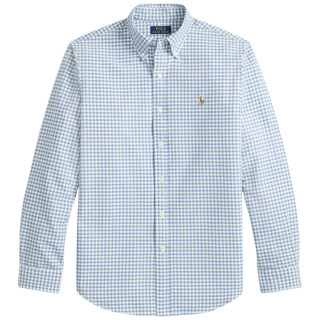 Polo Ralph Lauren Custom Fit Gingham Oxford Shirt - Blue