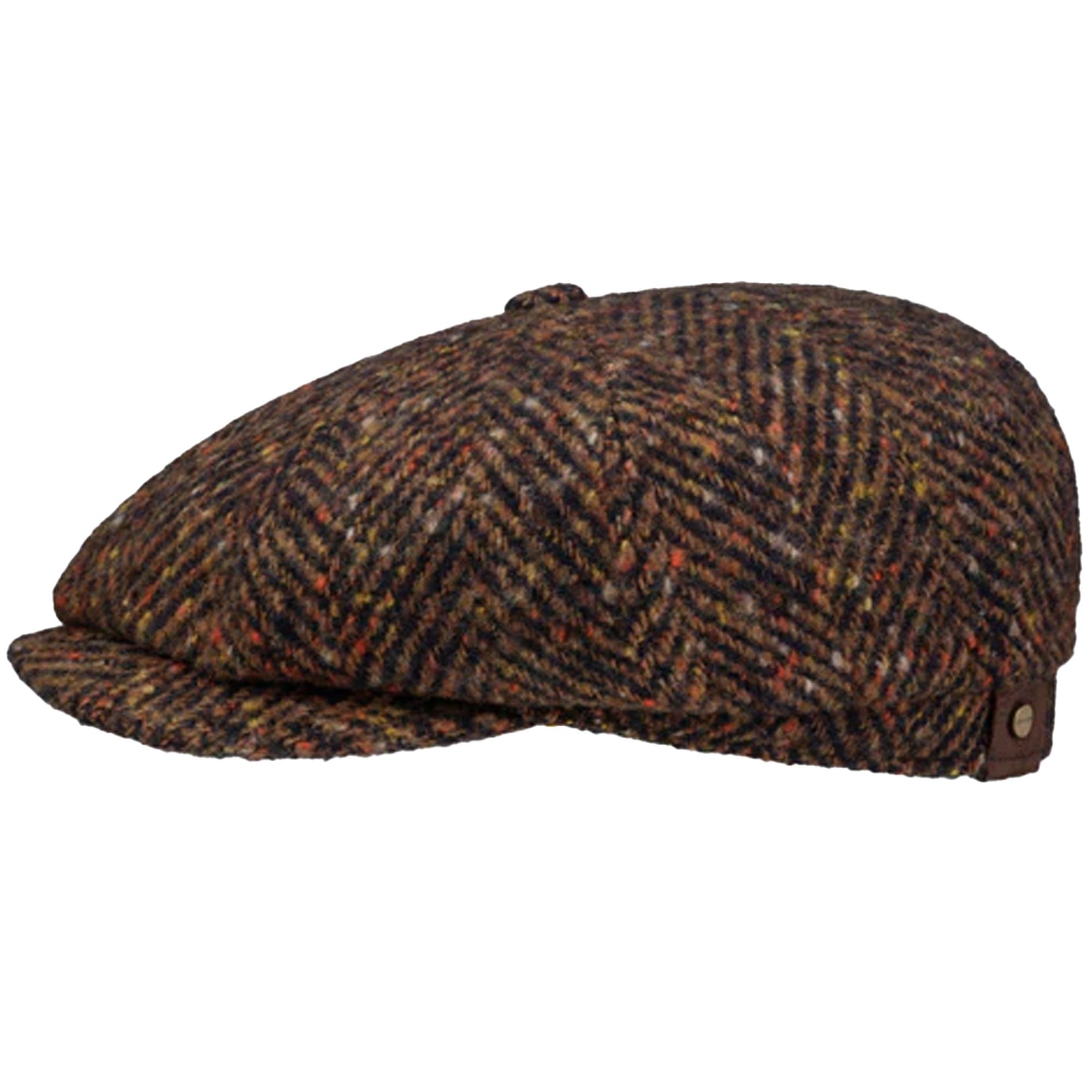 Stetson Hats Hatteras Woven Herringbone Flat Cap - Brown Multi