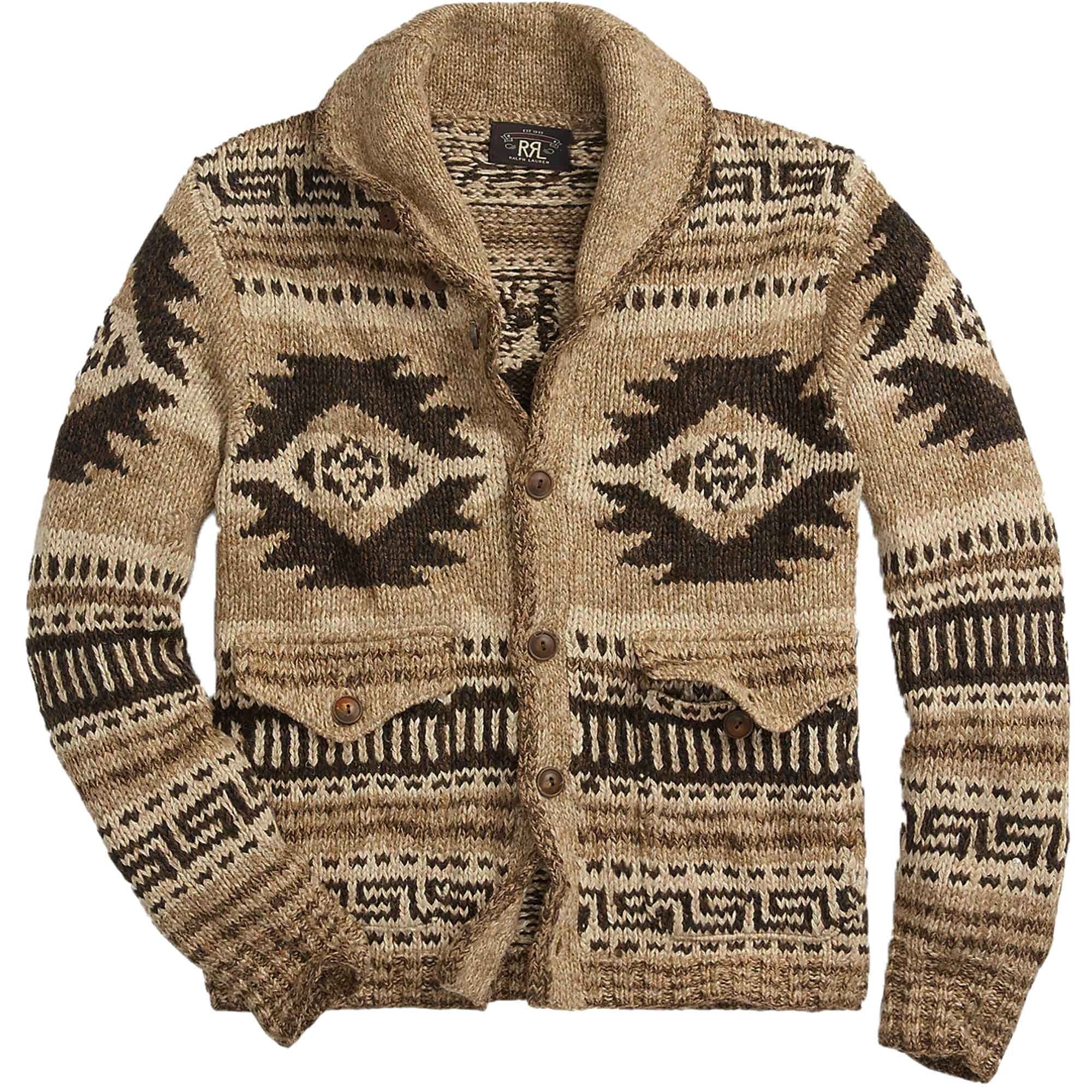 RRL by Ralph Lauren Hand-Knit Linen-Blend Cardigan - Brown