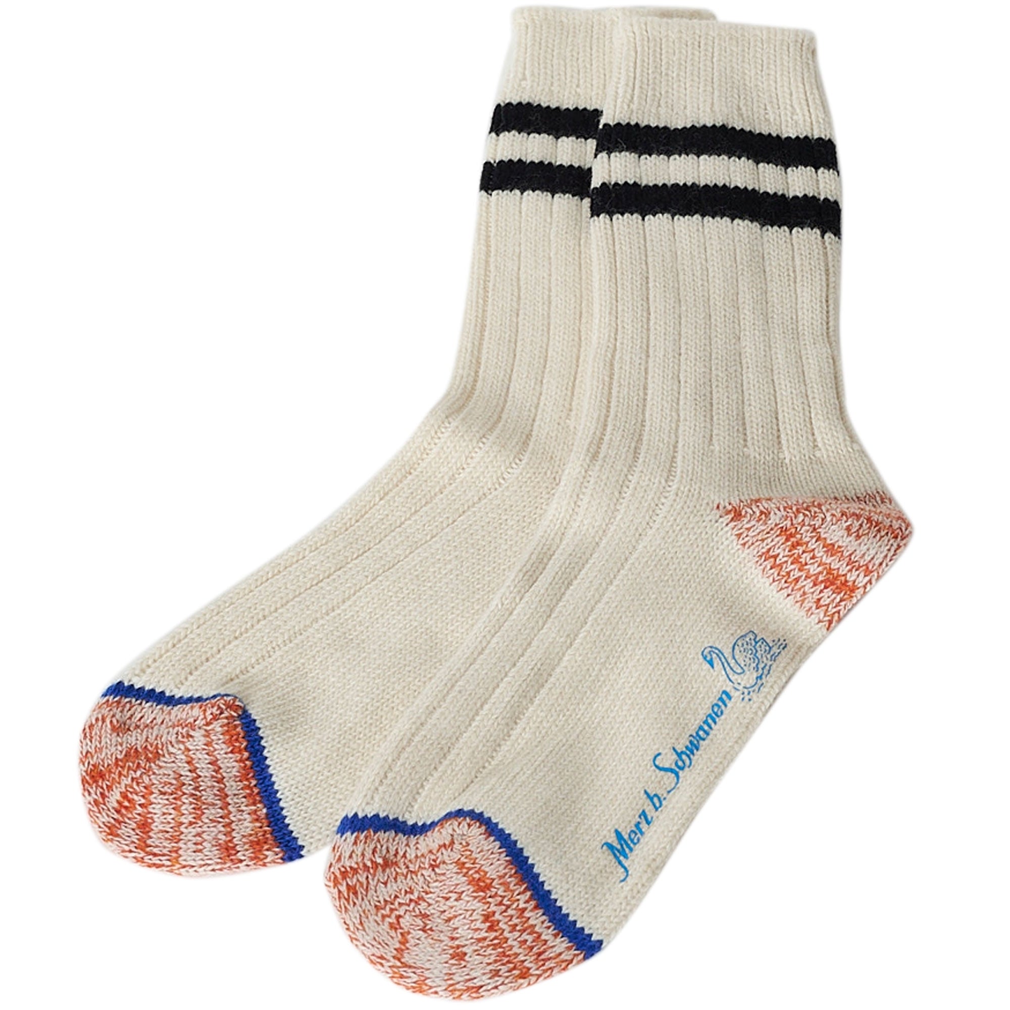 Merz b Schwanen Basic Socks - Natural and Black