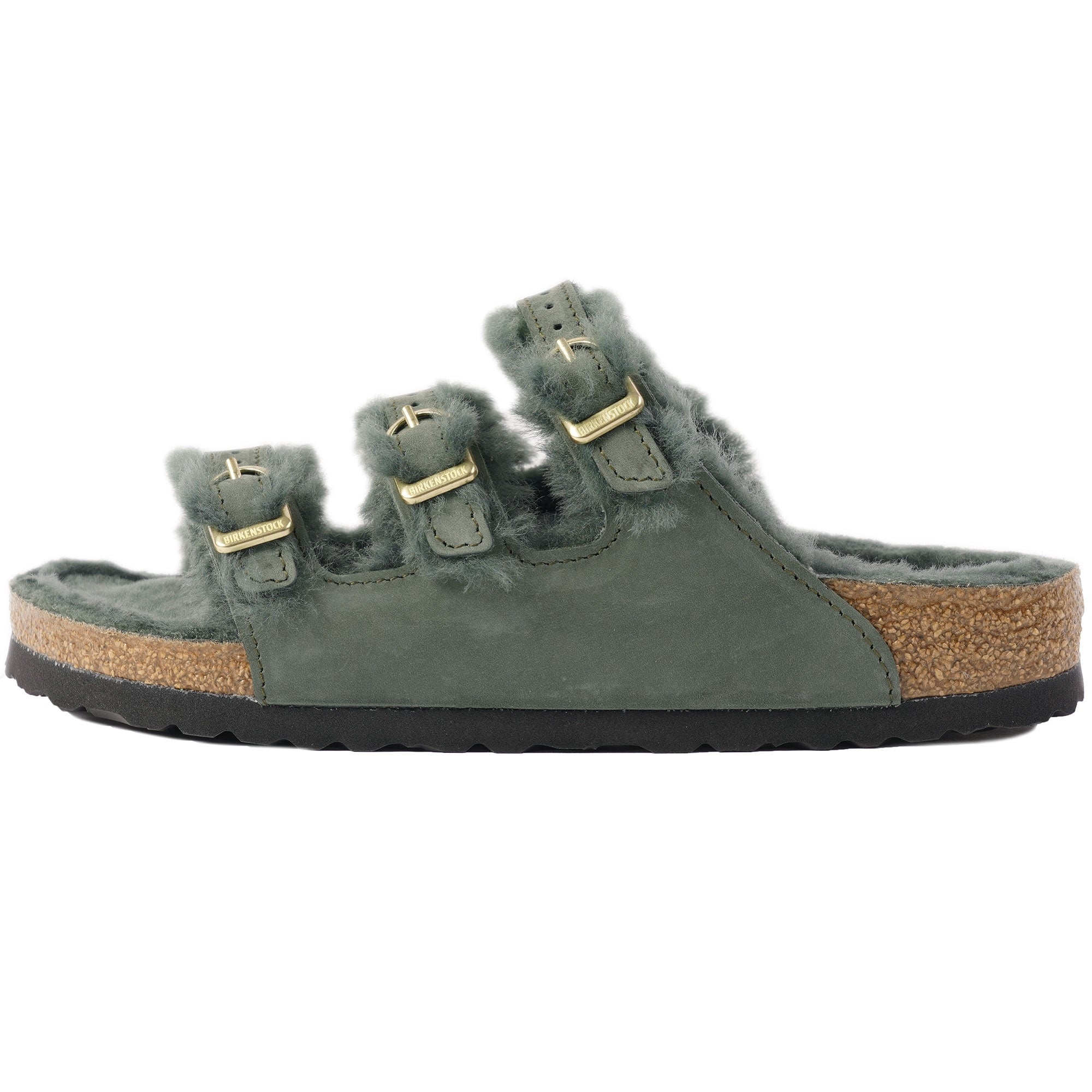 Birkenstock Womens Florida Shearling Sandals - Thyme