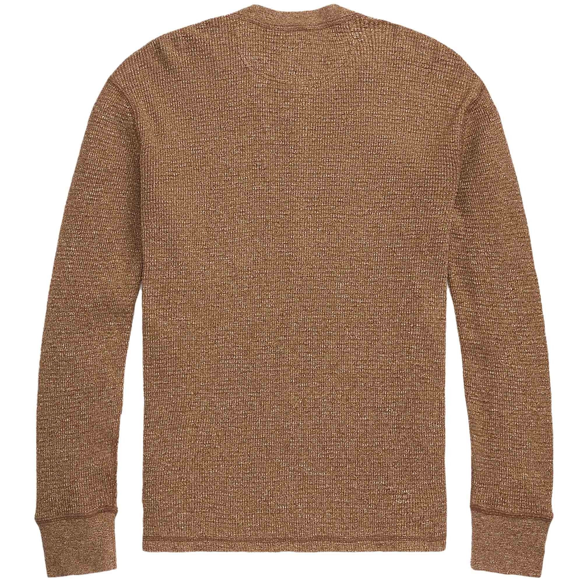 RRL by Ralph Lauren Waffle-Knit Henley Shirt - Khaki