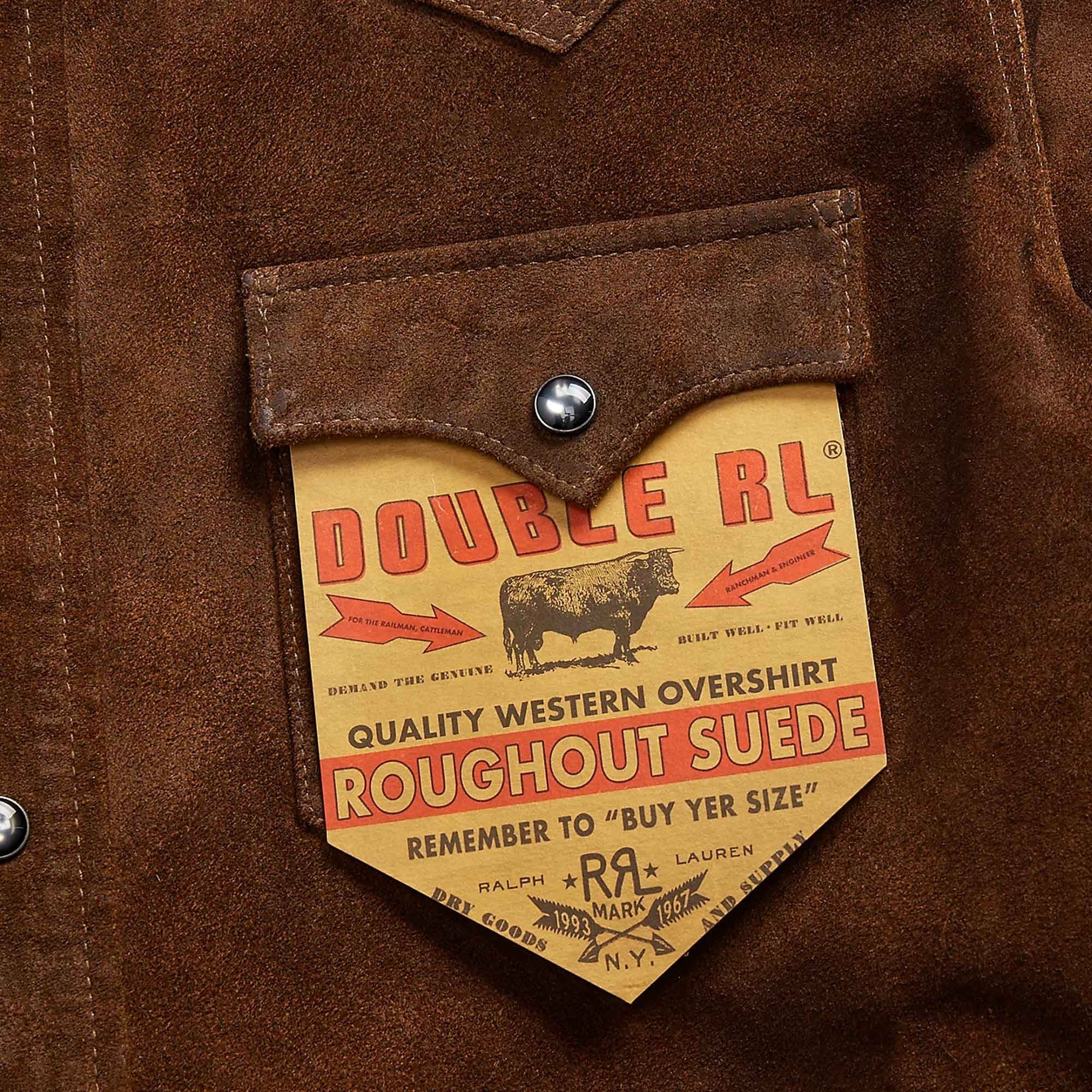 Roughout Suede Western Overshirt - Brown