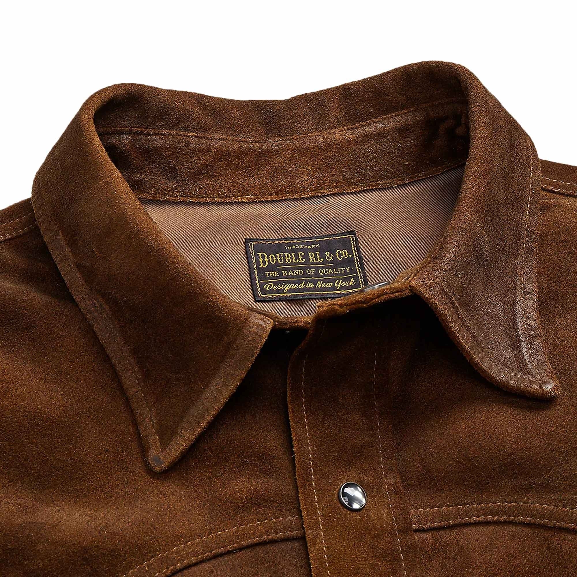 Roughout Suede Western Overshirt - Brown