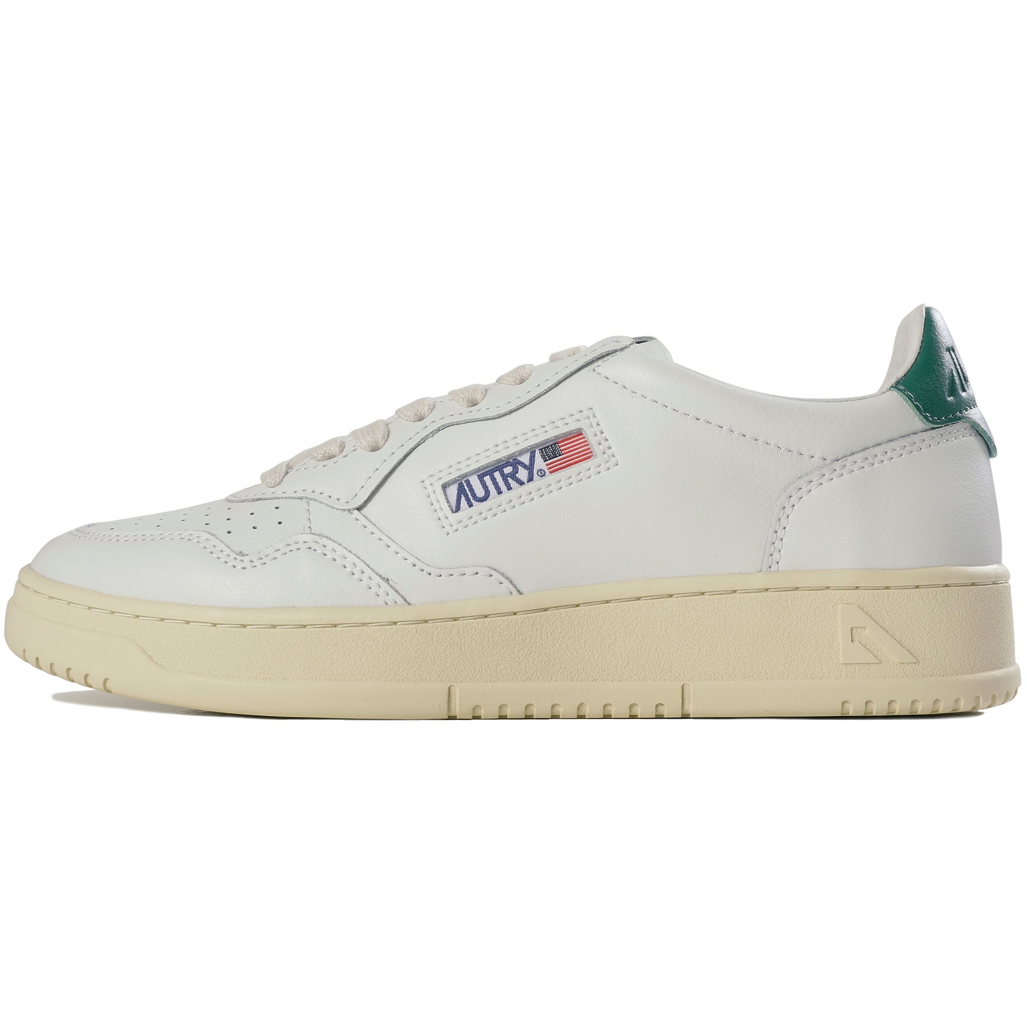 Autry Womens Medalist Low Sneaker - White and Green