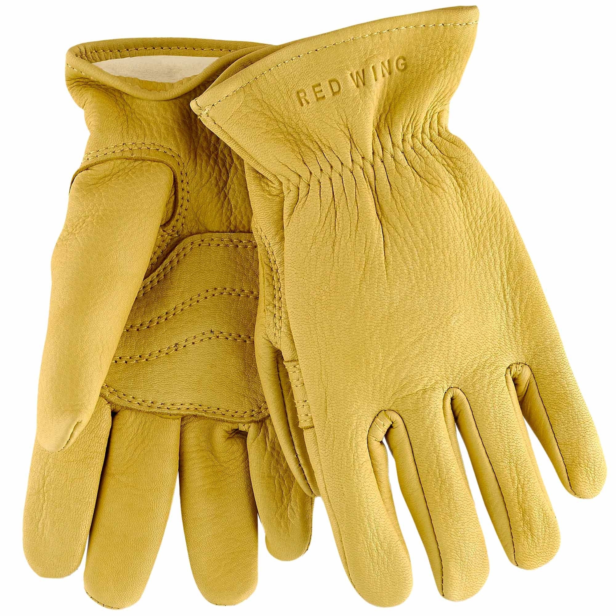 Red Wing Buckskin Leather Lined Gloves - Yellow