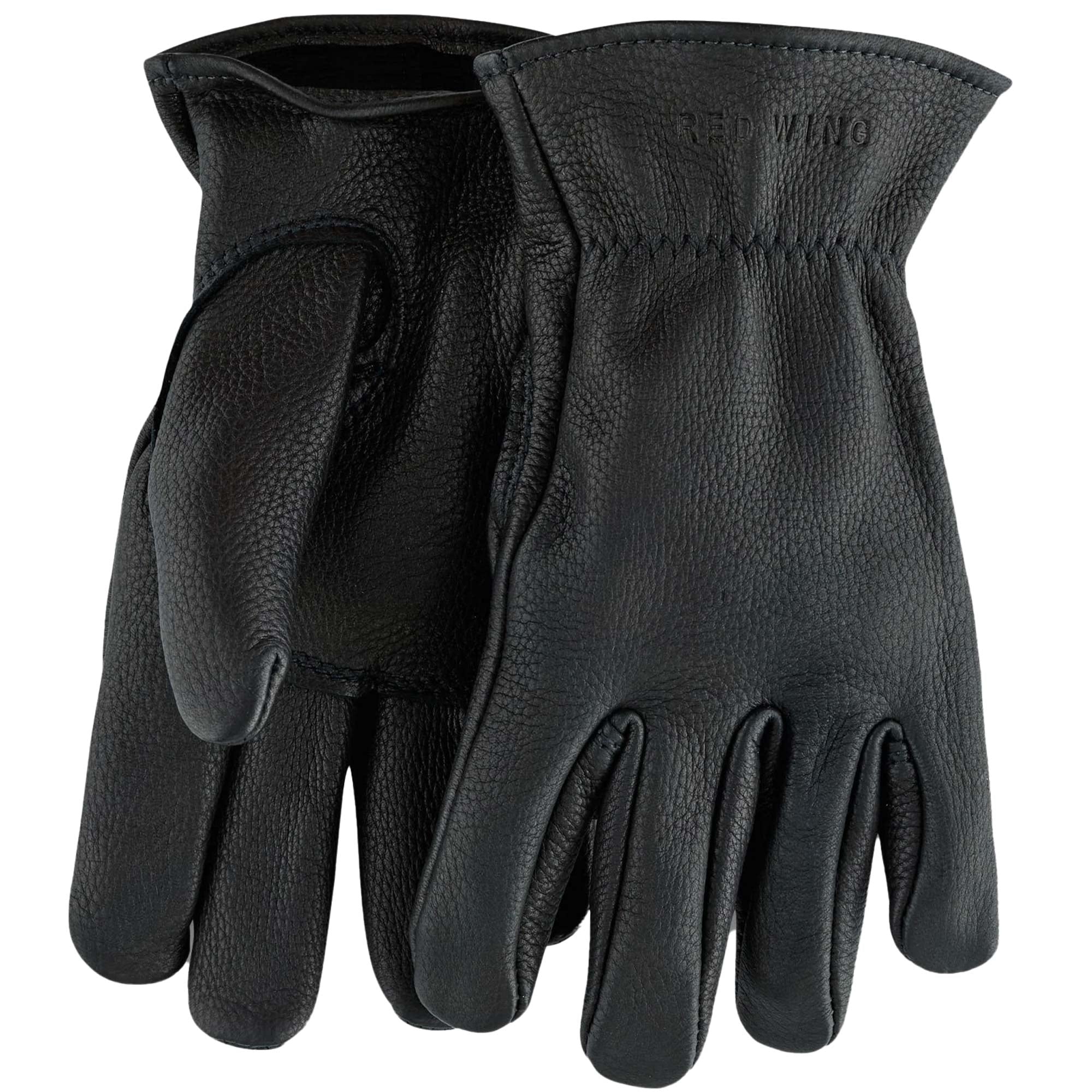 Red Wing Buckskin Leather Lined Gloves - Black
