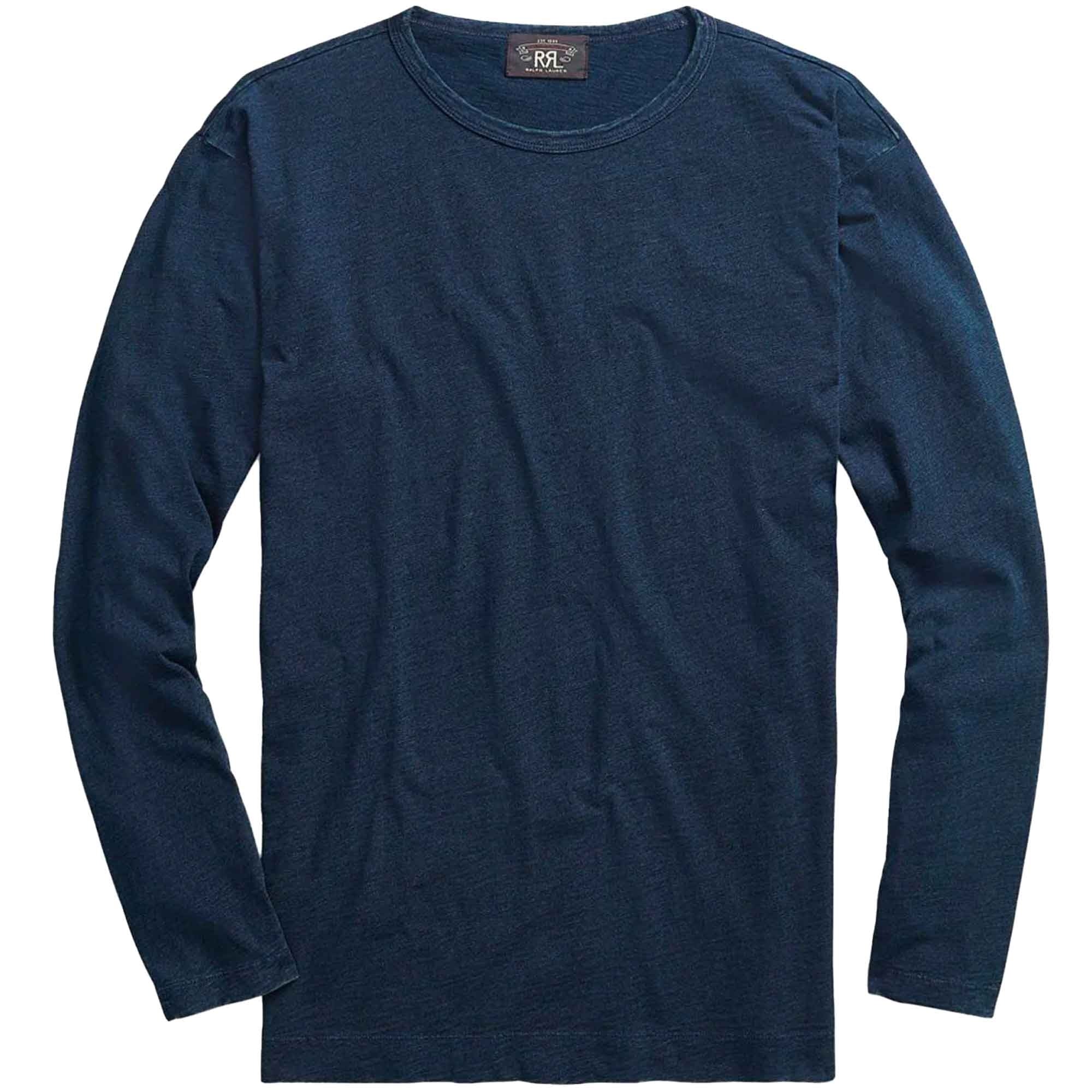 トップス RRL USN Long Sleeves Shirt L RRL By Ralph Lauren Long Sleeve T-Shirt - Indigo - 782929508001