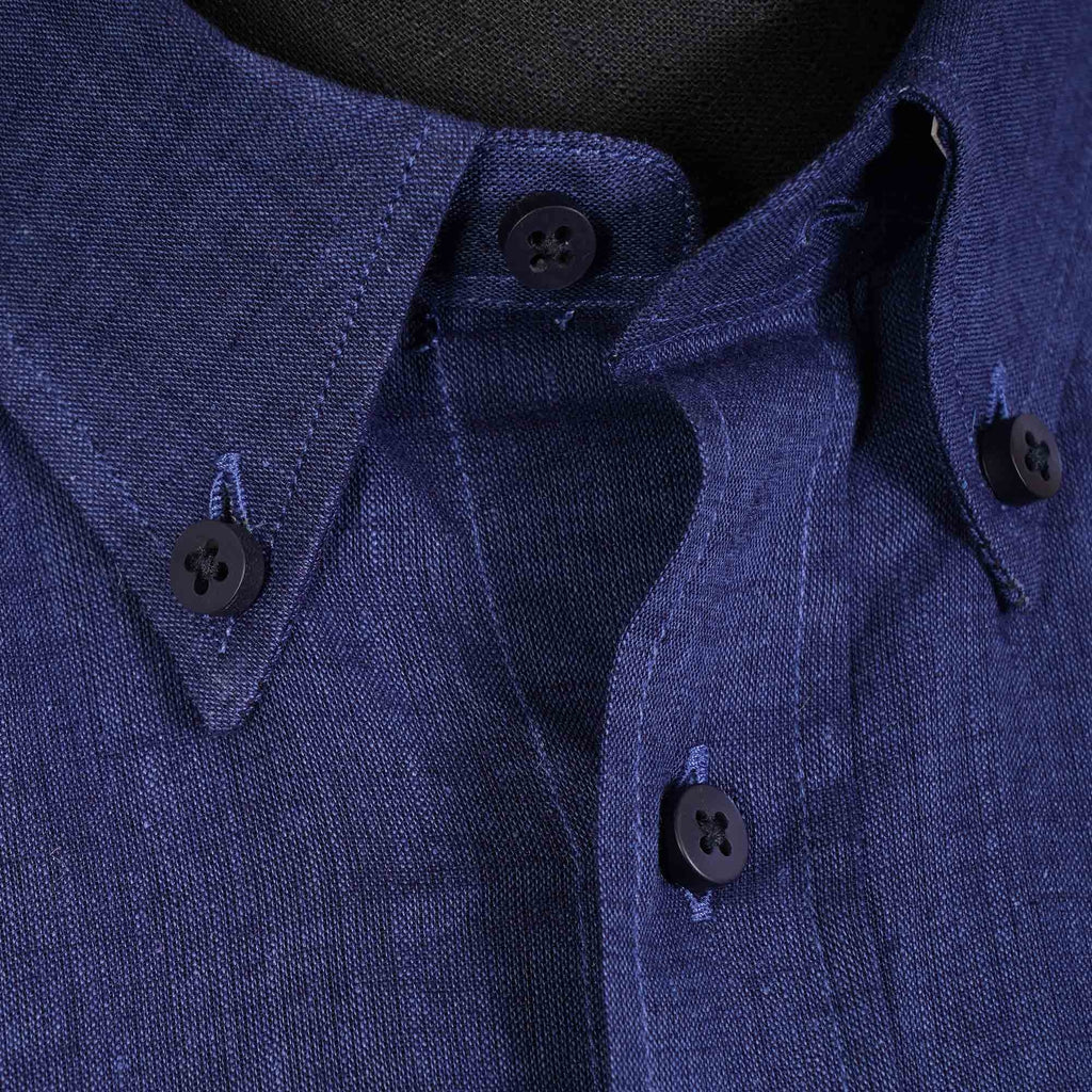 None Of The Above Linen Shirt - Navy