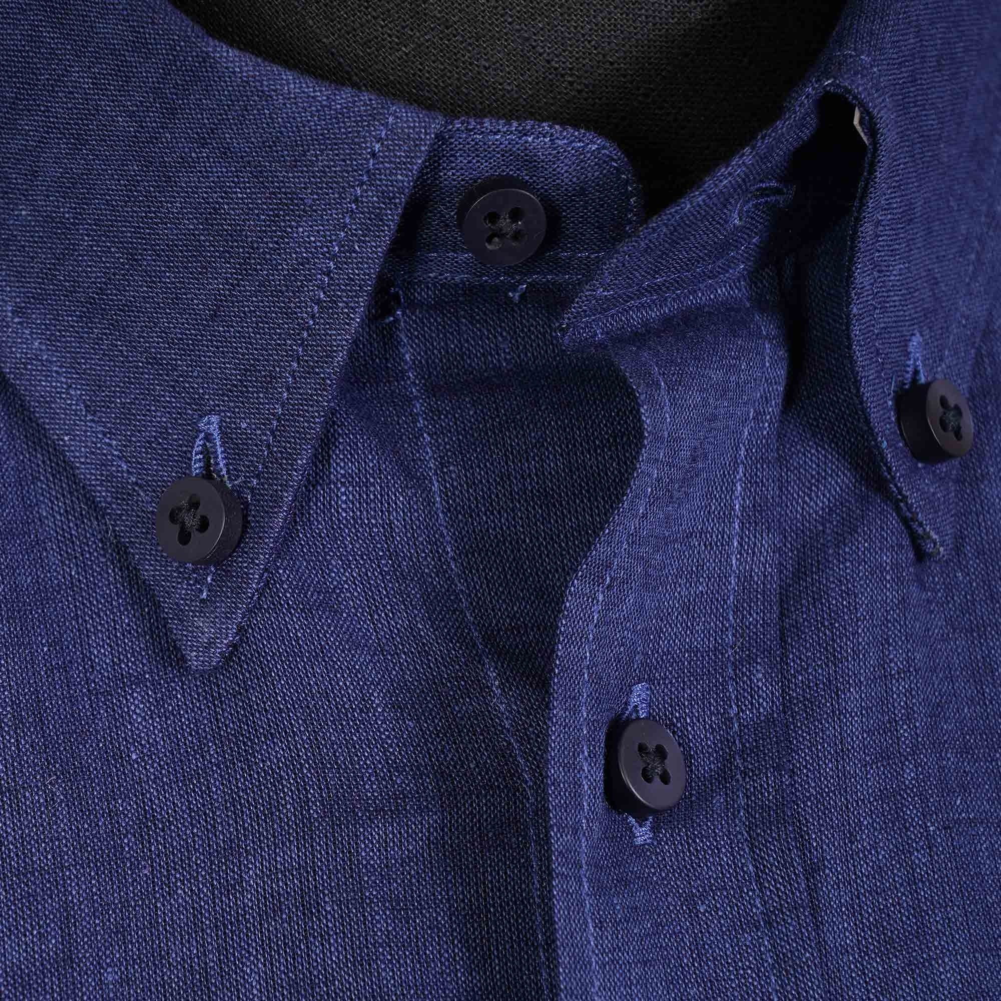 None Of The Above Linen Shirt - Navy