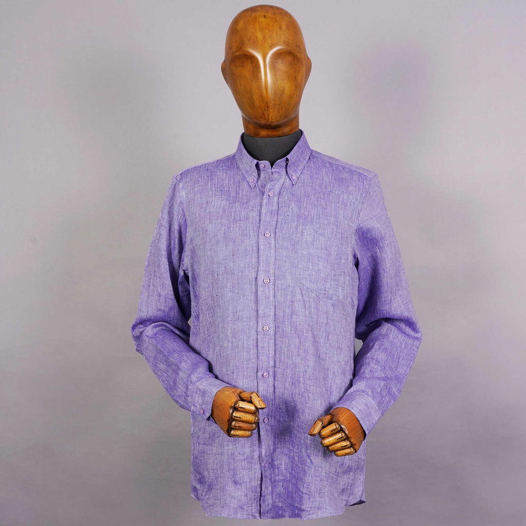 None Of The Above Linen Shirt - Lilac