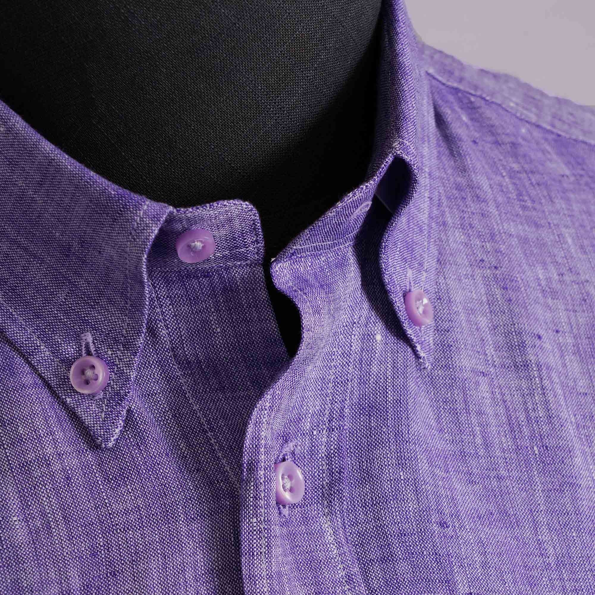 None Of The Above Linen Shirt - Lilac